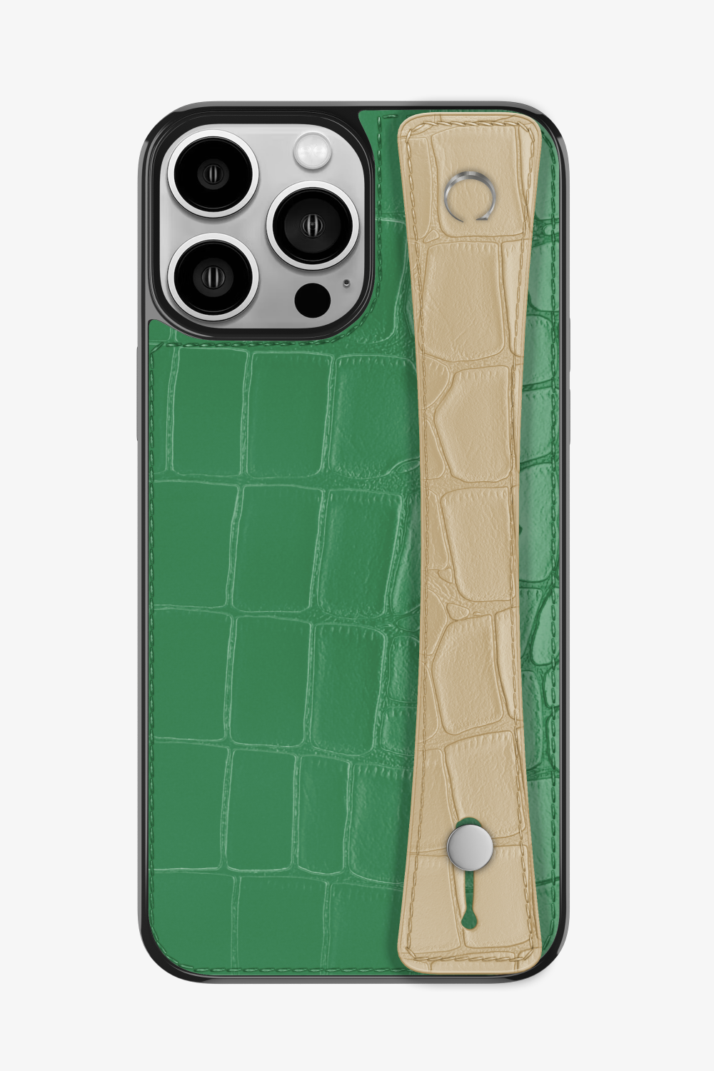 Alligator Sports Strap Case for iPhone 16 Pro Max - Green Emerald / Vanilla - zollofrance