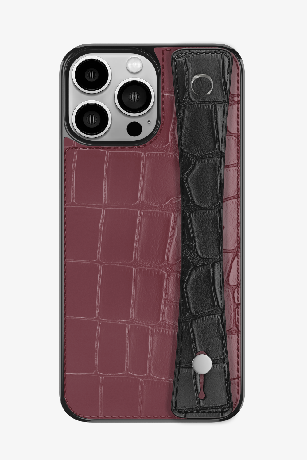 Alligator Sports Strap Case for iPhone 16 Pro Max - Burgundy / Black - zollofrance