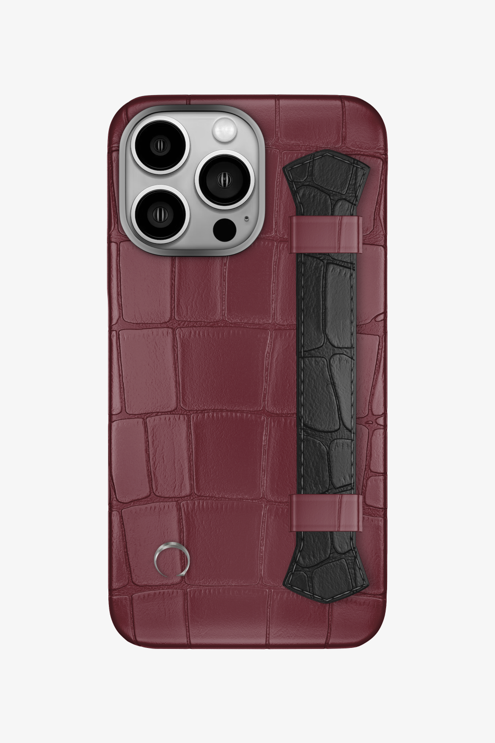 Double Headed Alligator Strap Case for iPhone 16 Pro - Burgundy / Black - zollofrance