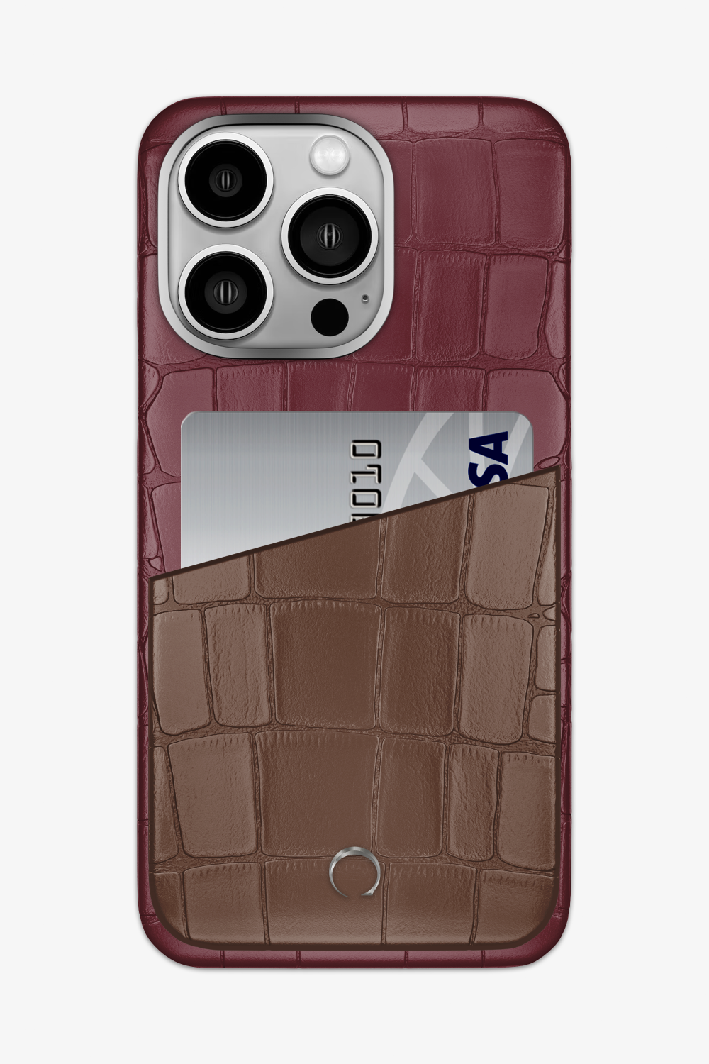 Alligator Pocket Case for iPhone 16 Pro Max - Burgundy / Cocoa - zollofrance