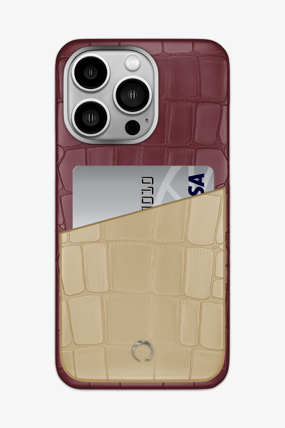 Alligator Pocket Case for iPhone 16 Pro Max - Burgundy / Vanilla - zollofrance