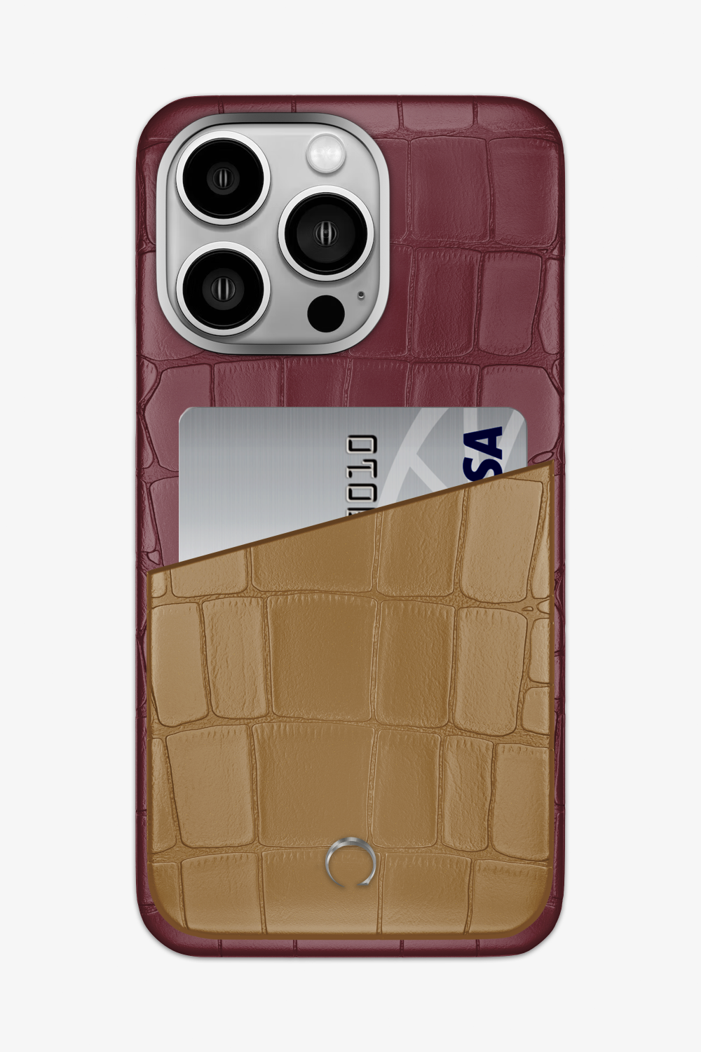 Alligator Pocket Case for iPhone 16 Pro Max - Burgundy / Latte - zollofrance