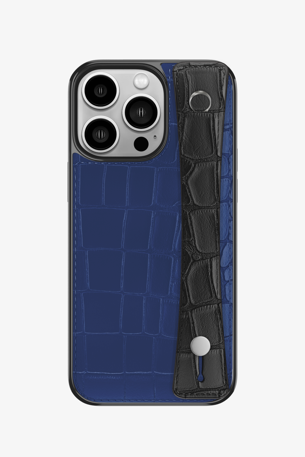 Alligator Sports Strap Case for iPhone 16 Pro - Navy Blue / Black - zollofrance