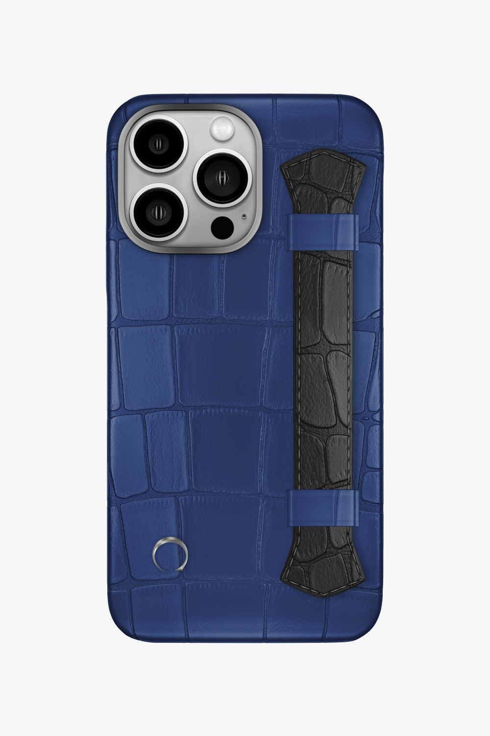 Double Headed Alligator Strap Case for iPhone 16 Pro - Navy Blue / Black - zollofrance