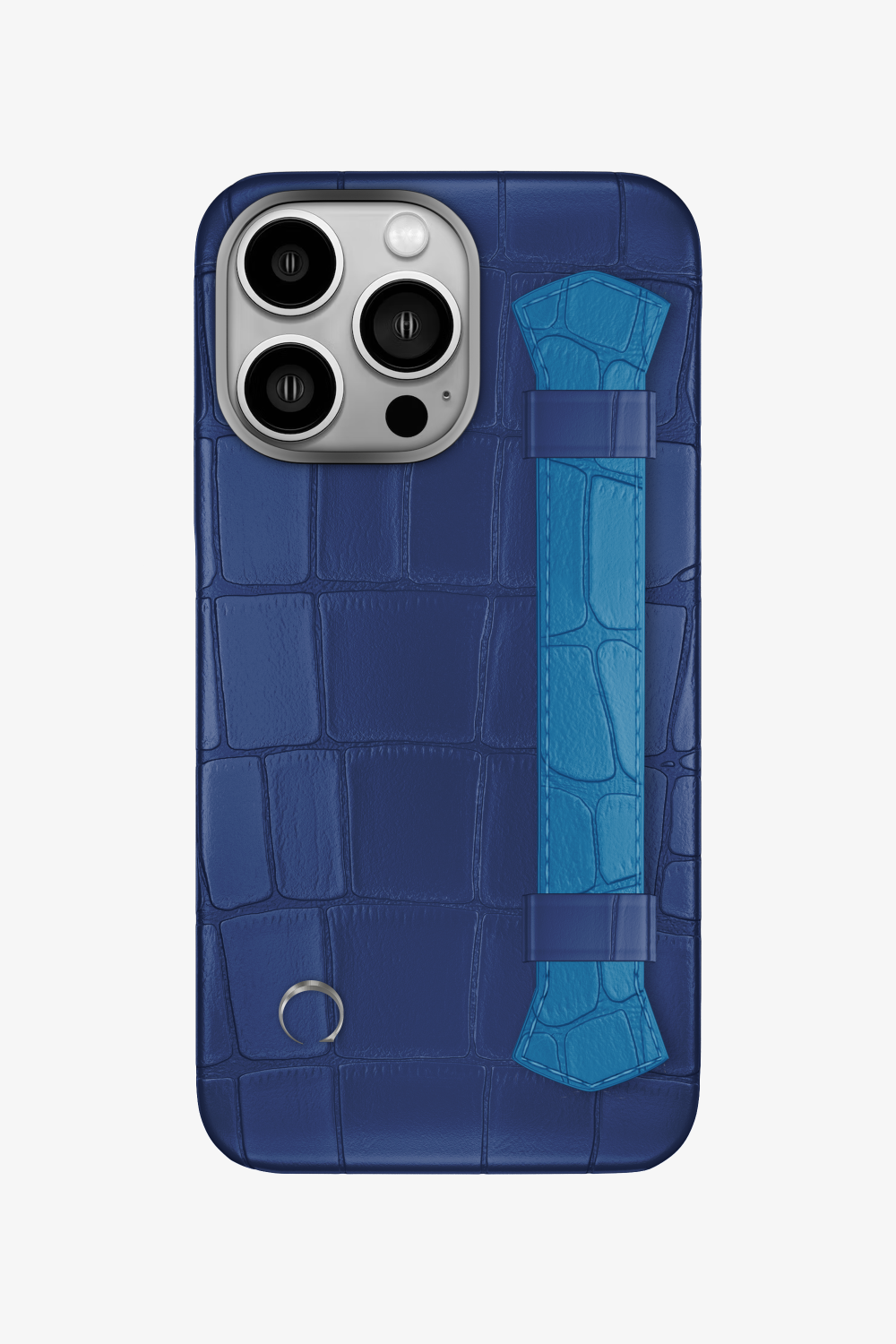 Double Headed Alligator Strap Case for iPhone 16 Pro - Navy Blue / Blue Lagoon - zollofrance