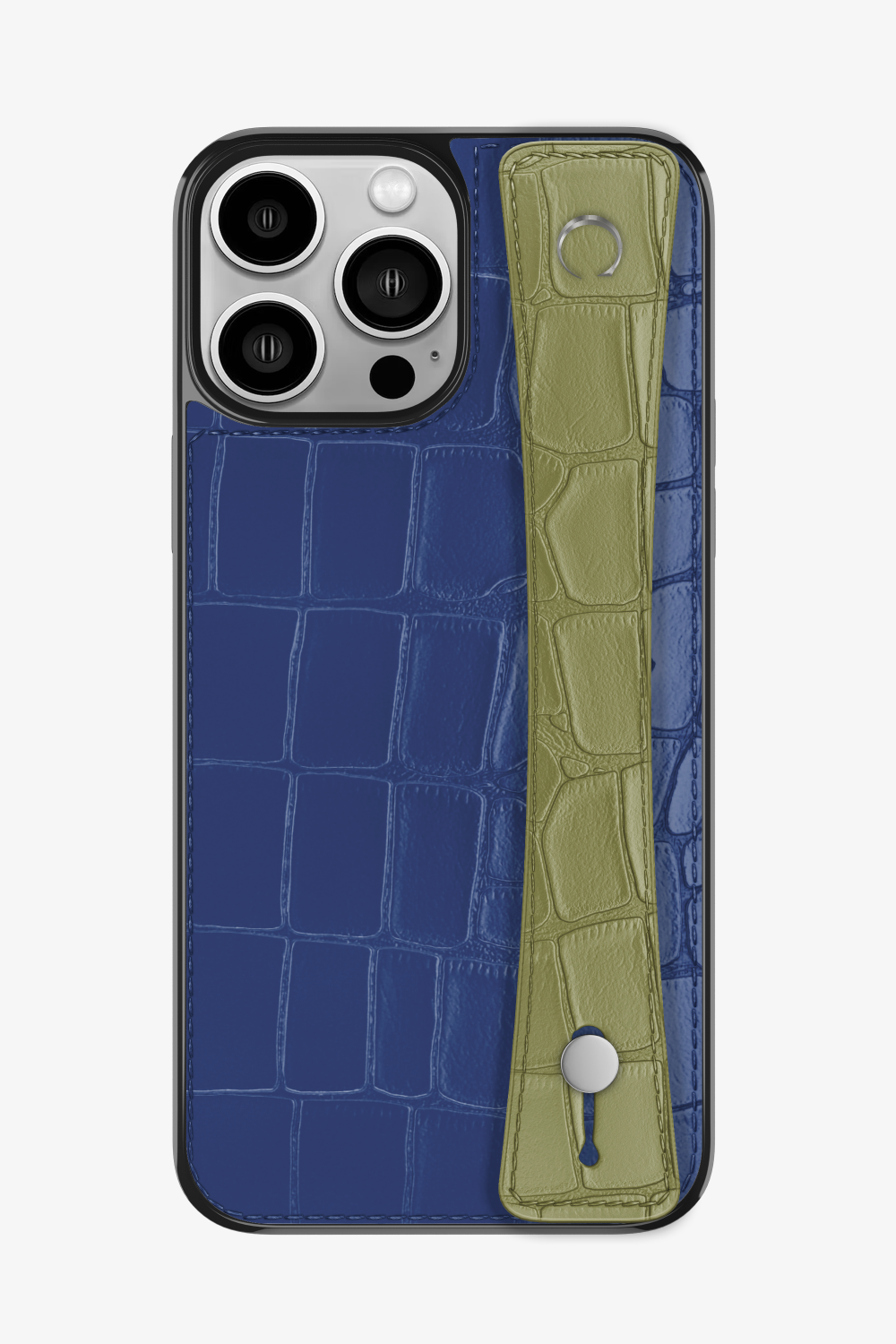 Alligator Sports Strap Case for iPhone 16 Pro Max - Navy Blue / Khaki - zollofrance