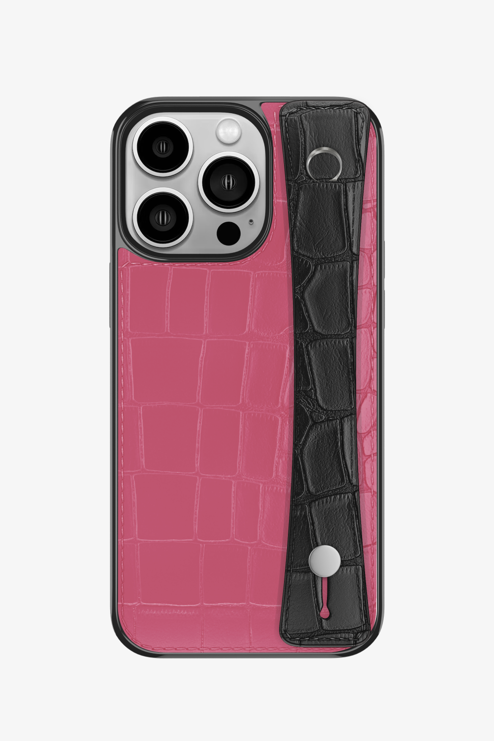 Alligator Sports Strap Case for iPhone 16 Pro - Pink / Black - zollofrance