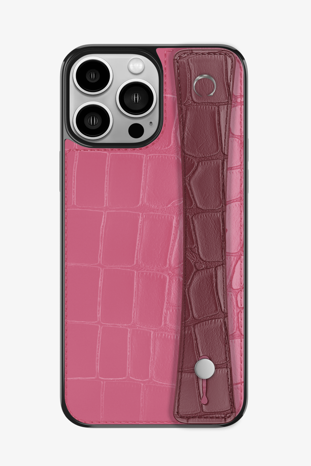 Alligator Sports Strap Case for iPhone 16 Pro Max - Pink / Burgundy - zollofrance