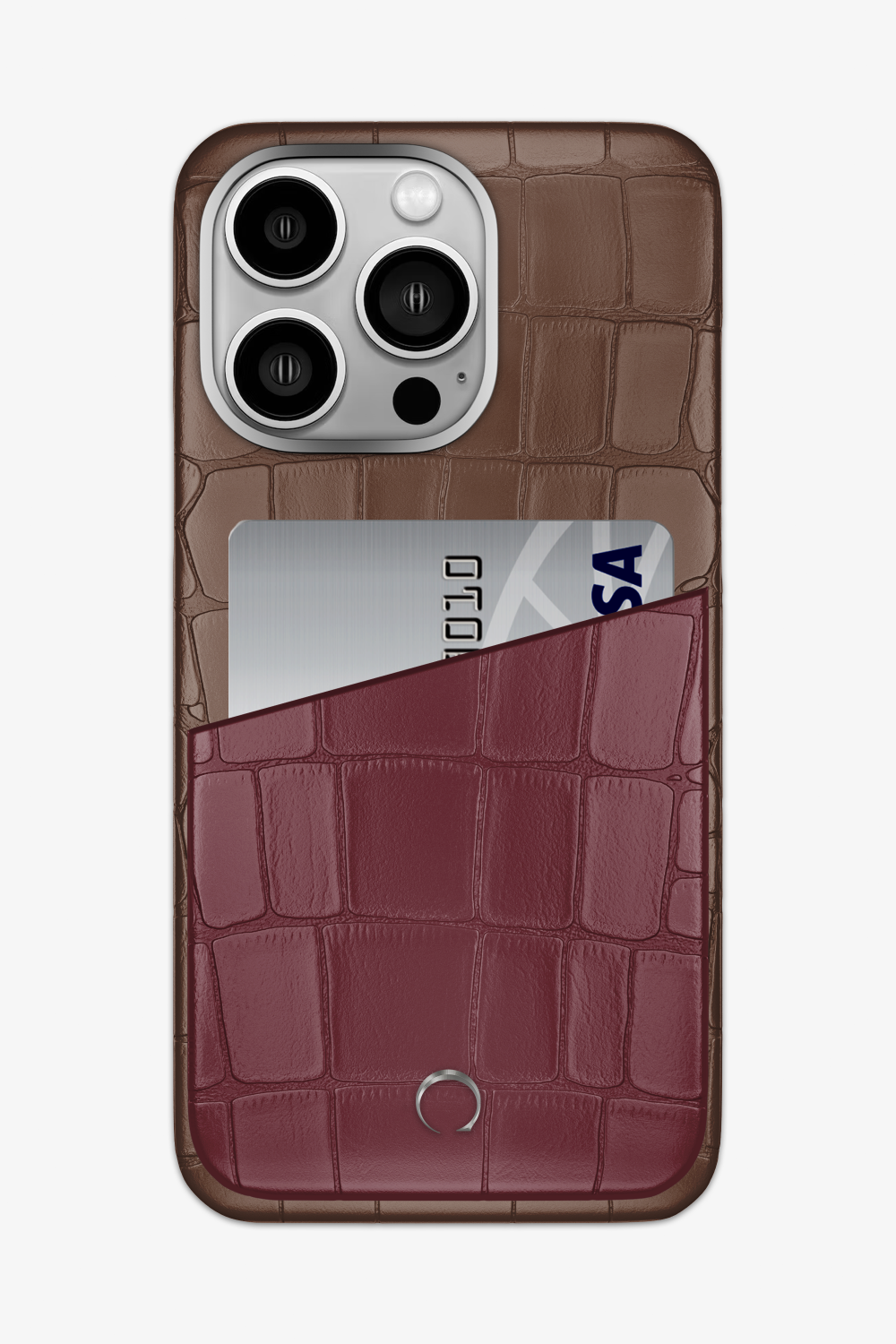 Alligator Pocket Case for iPhone 14 Pro Max - Cocoa / Burgundy - zollofrance