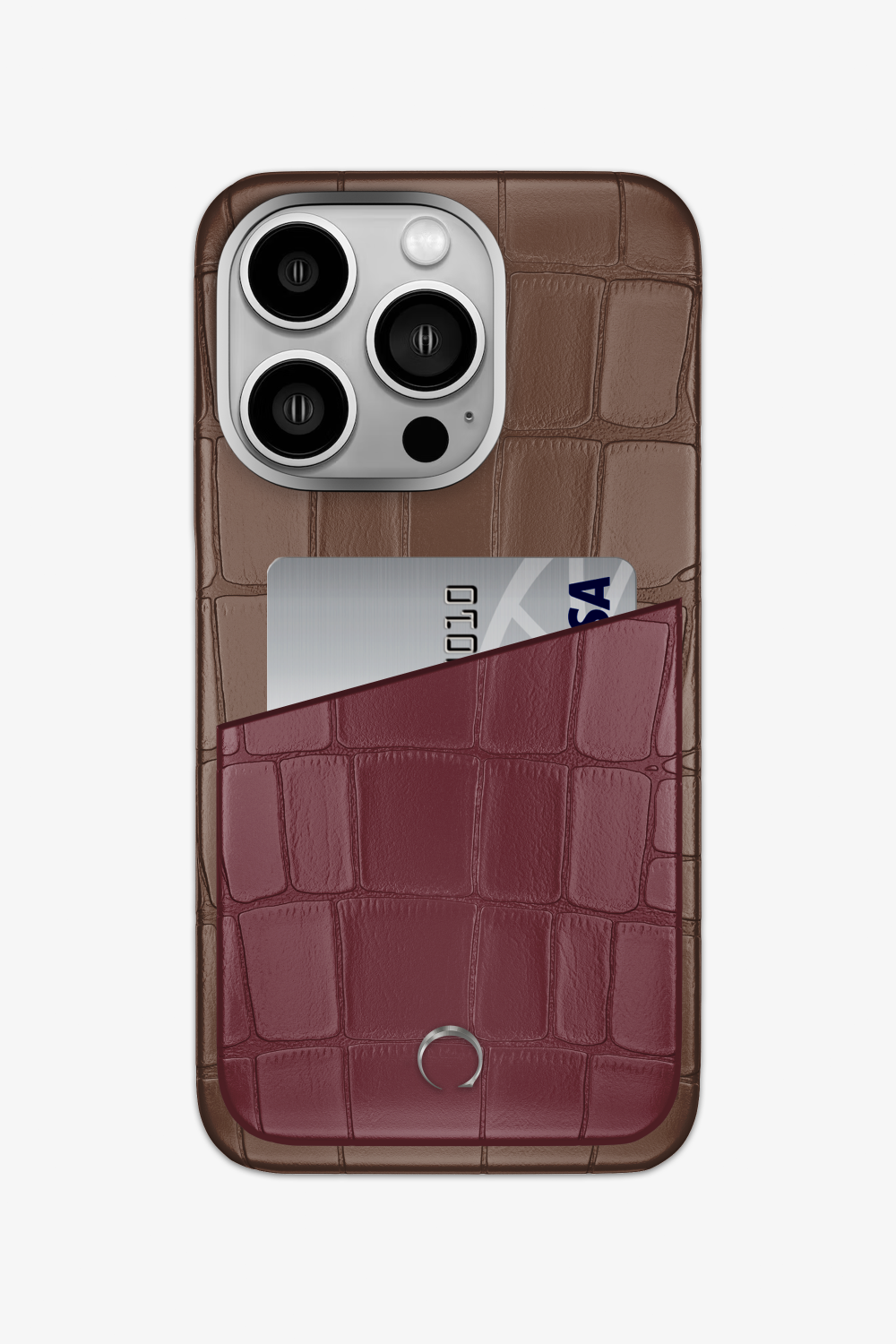 Alligator Pocket Case for iPhone 16 Pro - Cocoa / Burgundy - zollofrance