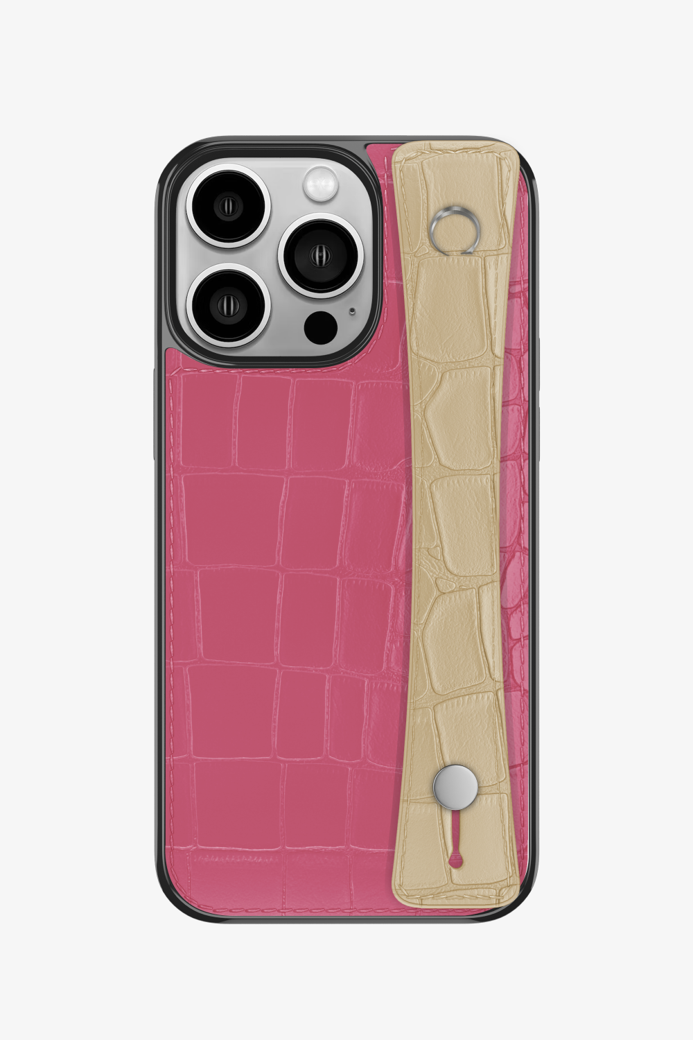 Alligator Sports Strap Case for iPhone 16 Pro - Pink / Vanilla - zollofrance