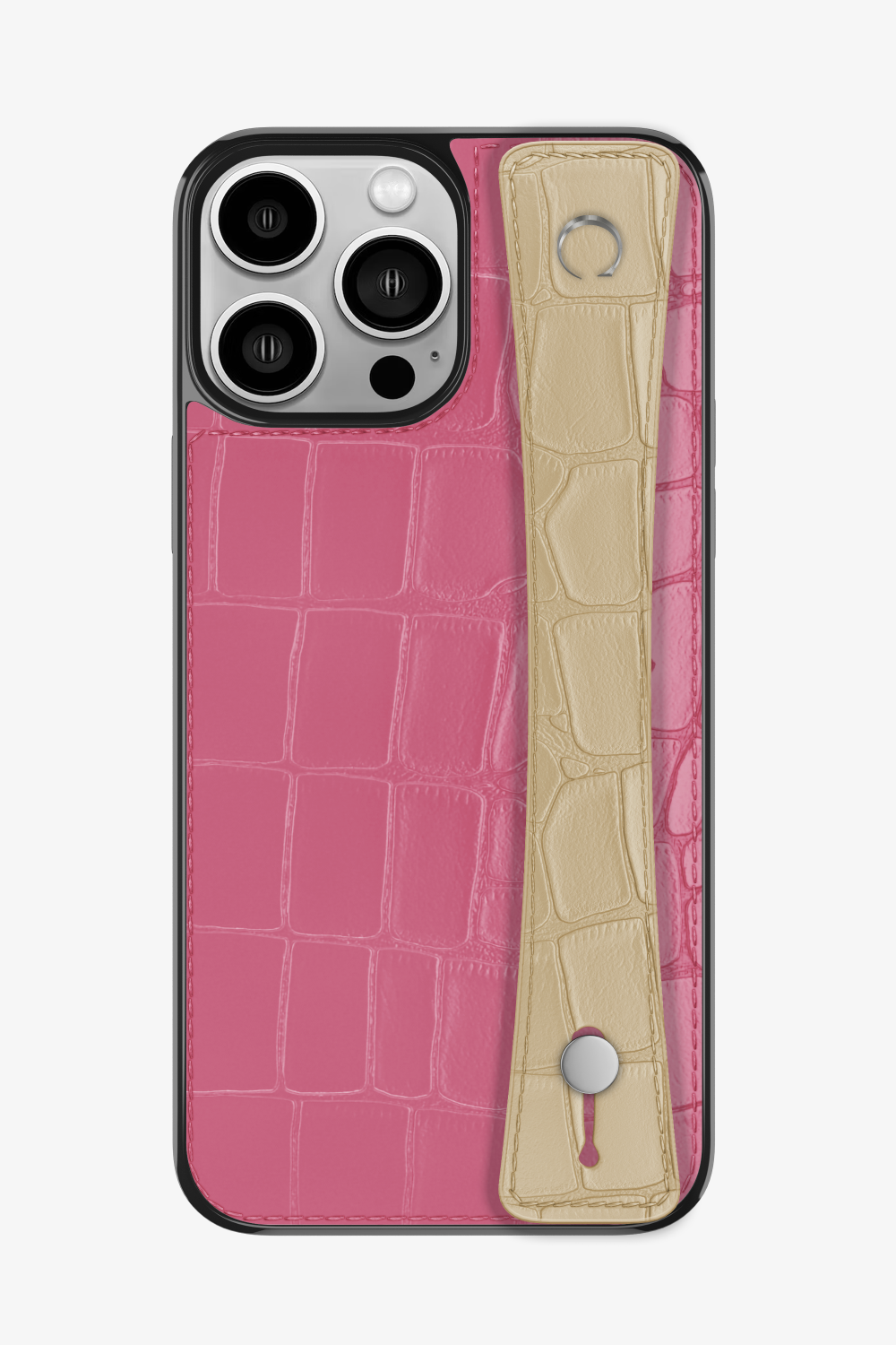 Alligator Sports Strap Case for iPhone 16 Pro Max - Pink / Vanilla - zollofrance