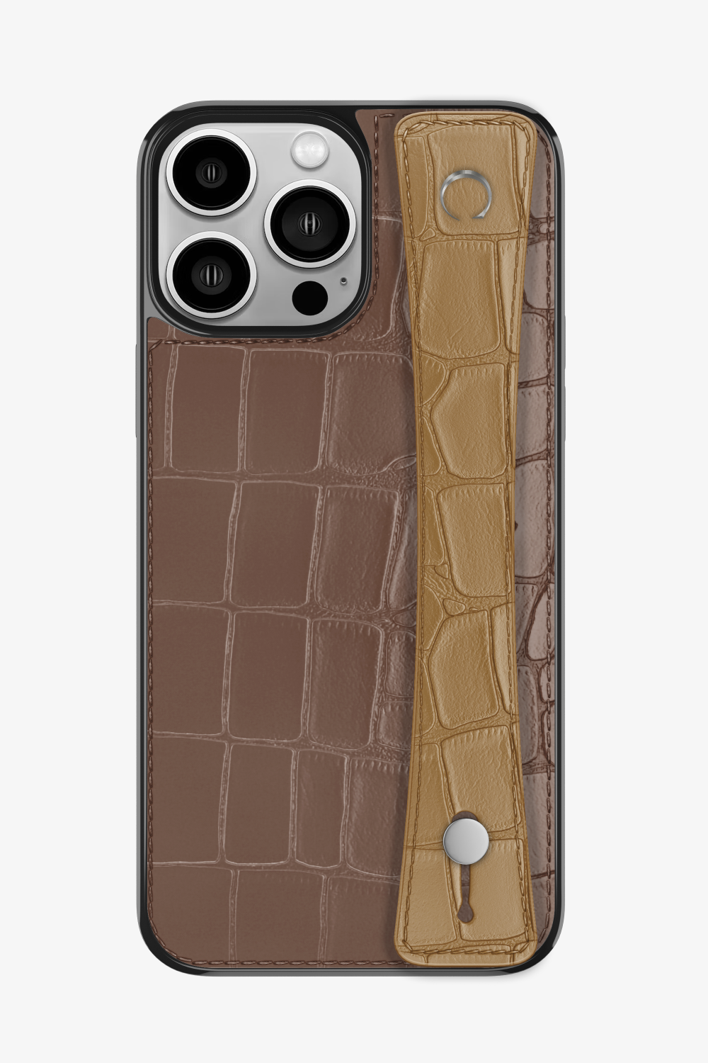 Alligator Sports Strap Case for iPhone 16 Pro Max - Cocoa / Latte - zollofrance