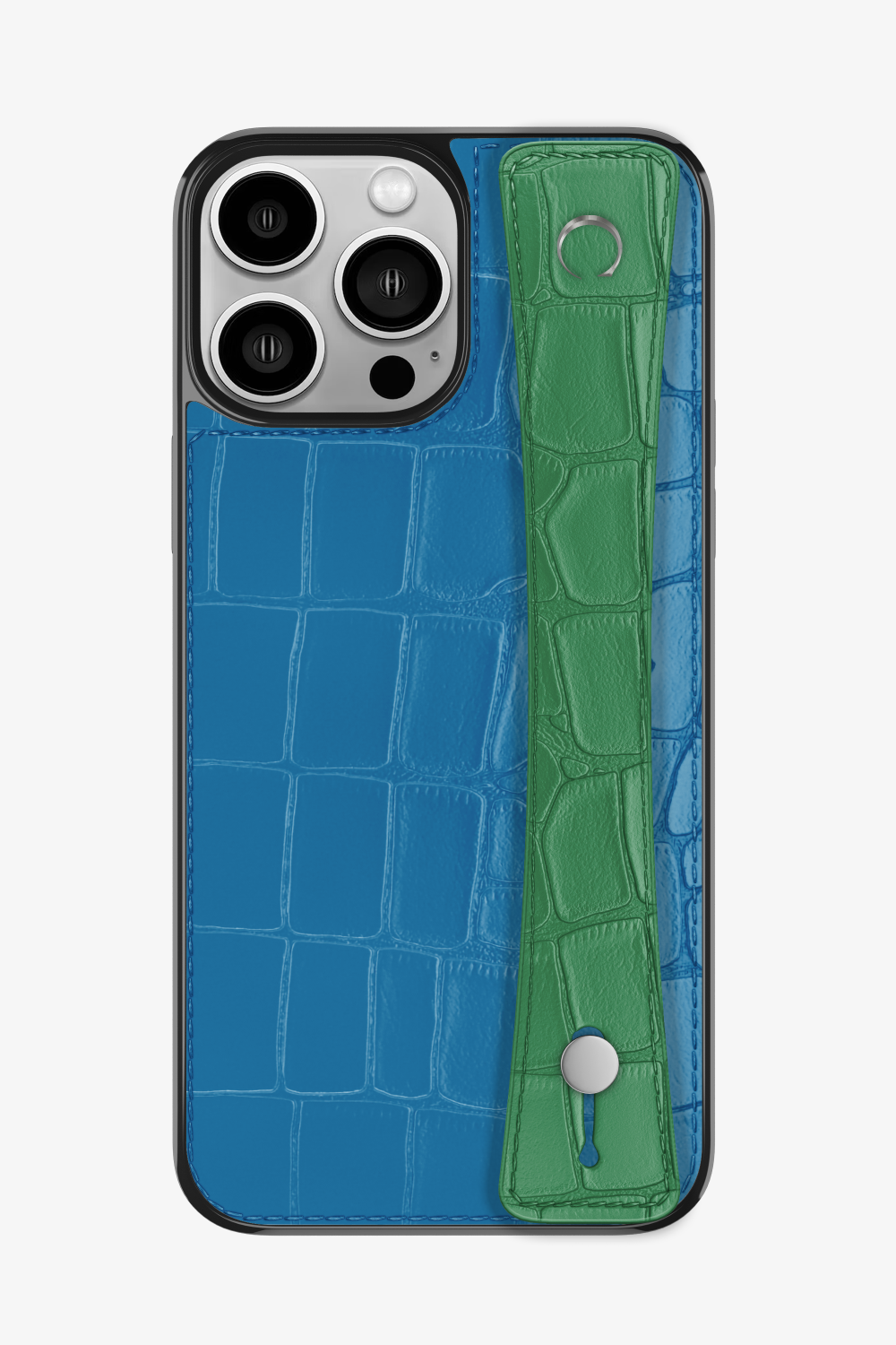 Alligator Sports Strap Case for iPhone 16 Pro Max - Blue Lagoon / Green Emerald - zollofrance