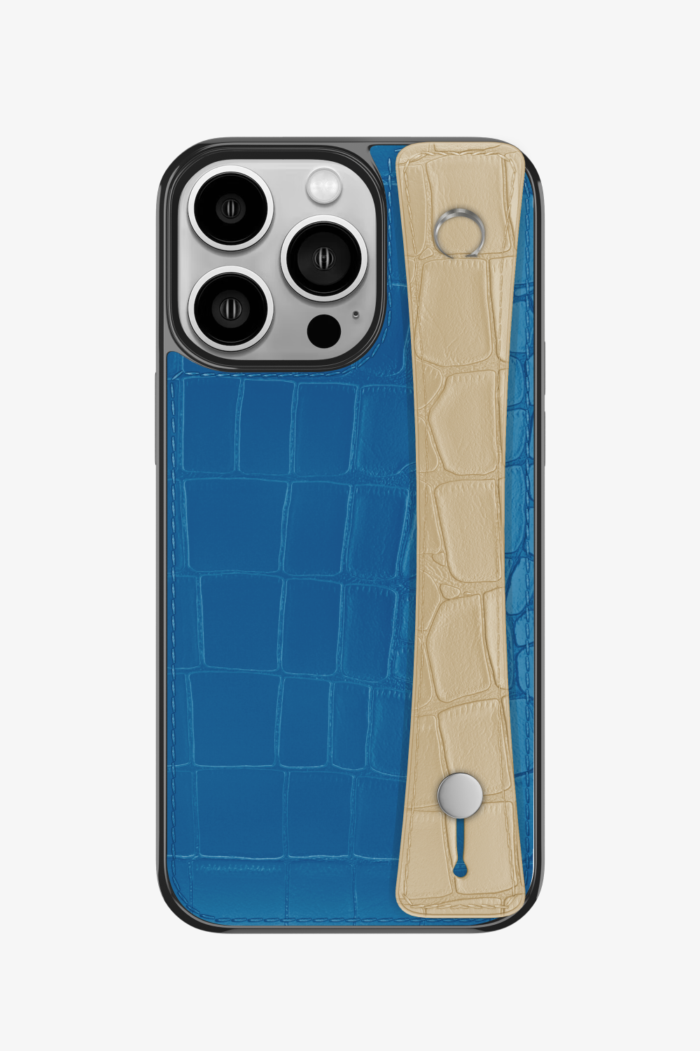 Alligator Sports Strap Case for iPhone 16 Pro - Blue Lagoon / Vanilla - zollofrance