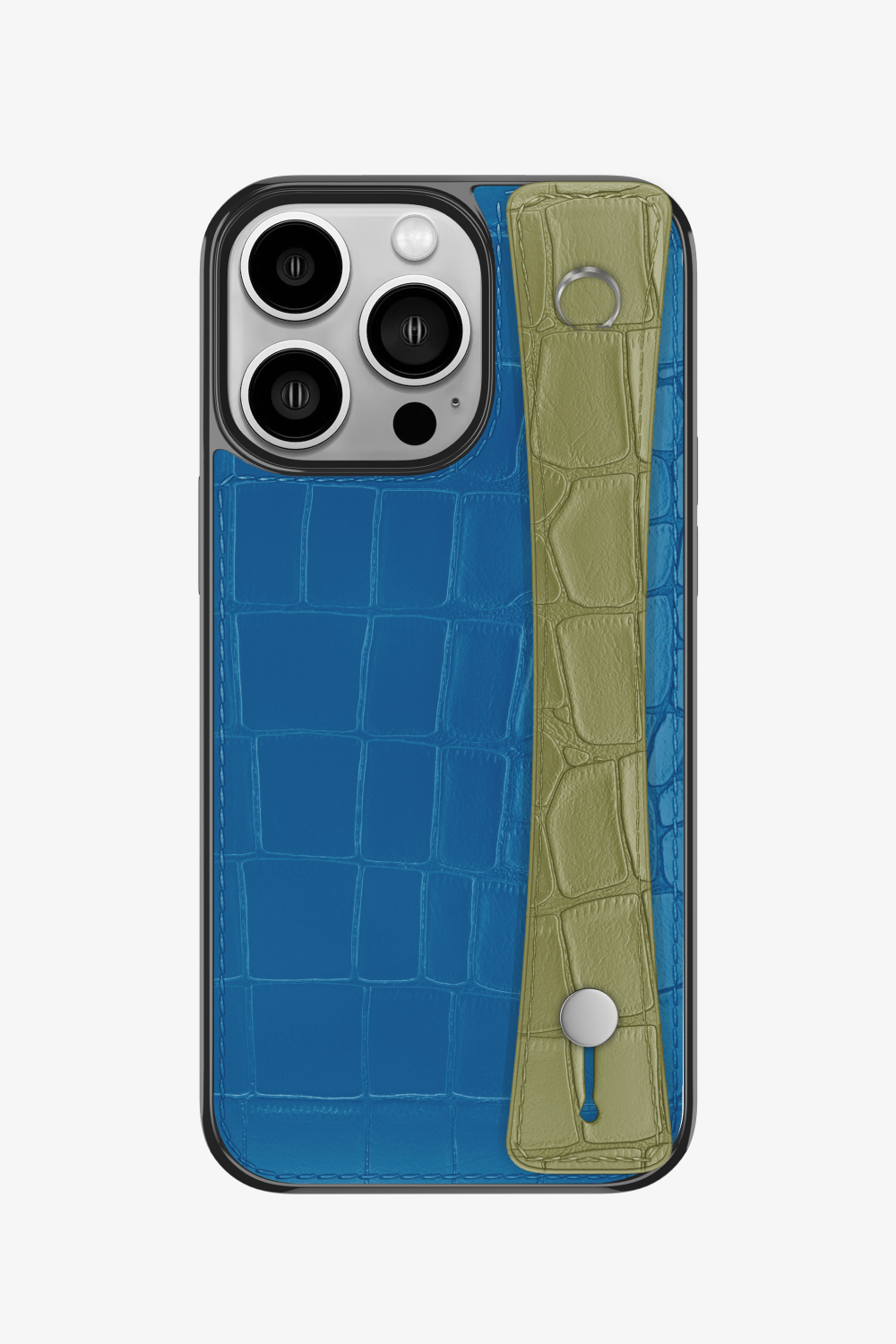 Alligator Sports Strap Case for iPhone 16 Pro - Blue Lagoon / Khaki - zollofrance