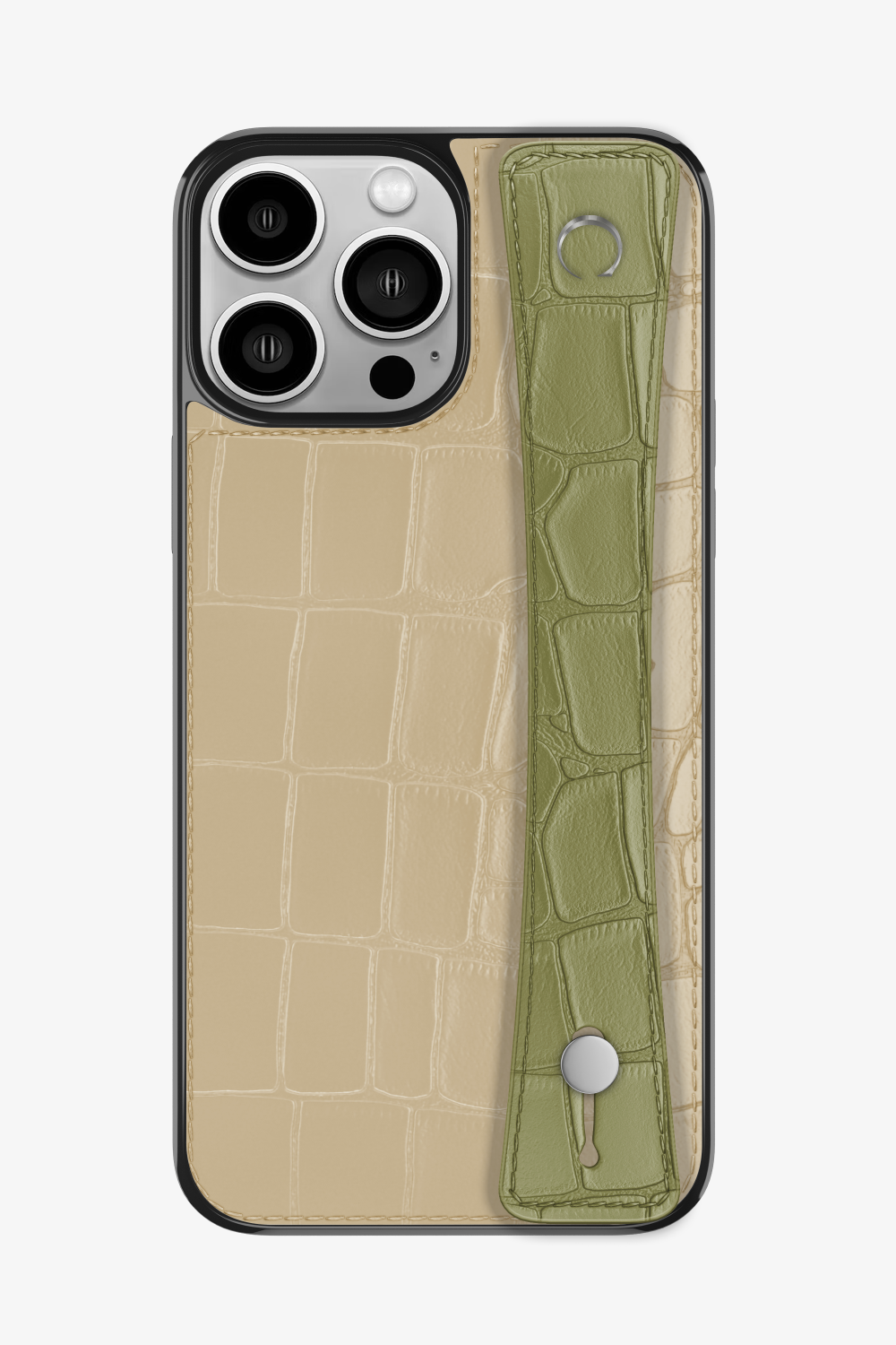 Alligator Sports Strap Case for iPhone 16 Pro Max - Vanilla / Khaki - zollofrance