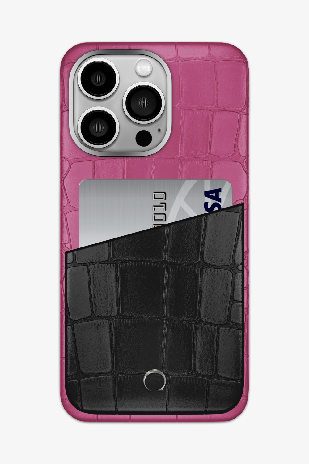 Alligator Pocket Case for iPhone 16 Pro Max - Pink Fuchsia / Black - zollofrance