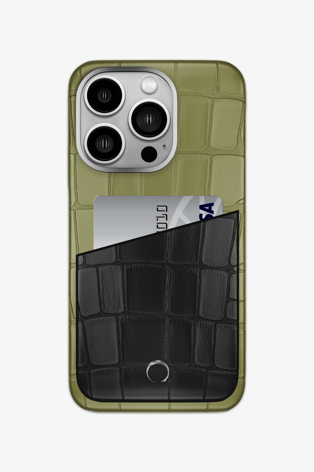 Alligator Pocket Case for iPhone 16 Pro - Khaki / Black - zollofrance