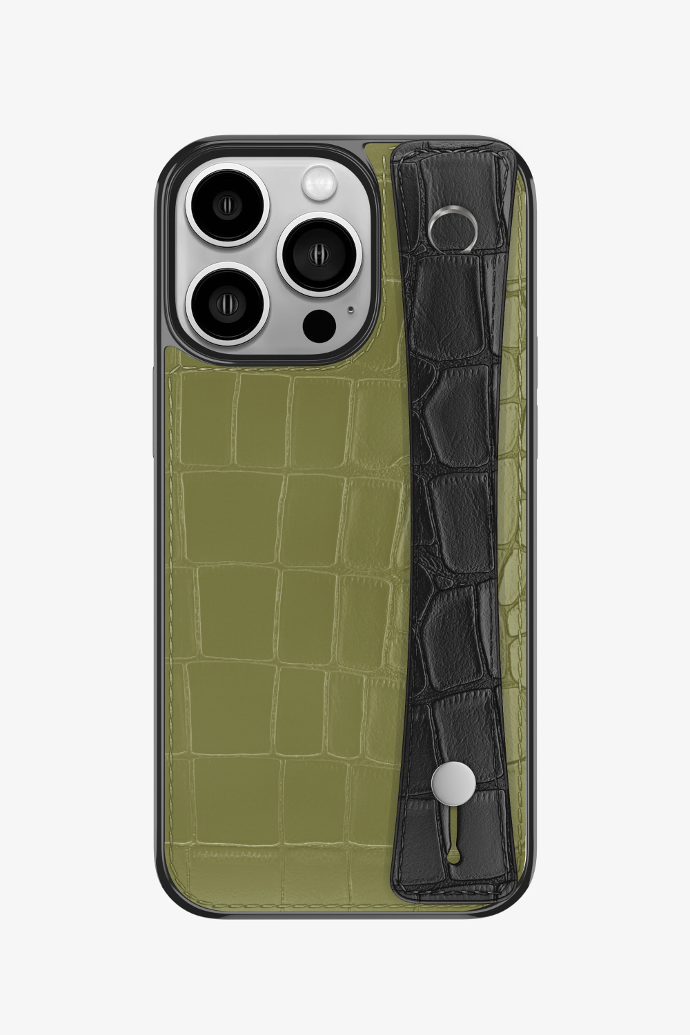 Alligator Sports Strap Case for iPhone 16 Pro - Khaki / Black - zollofrance