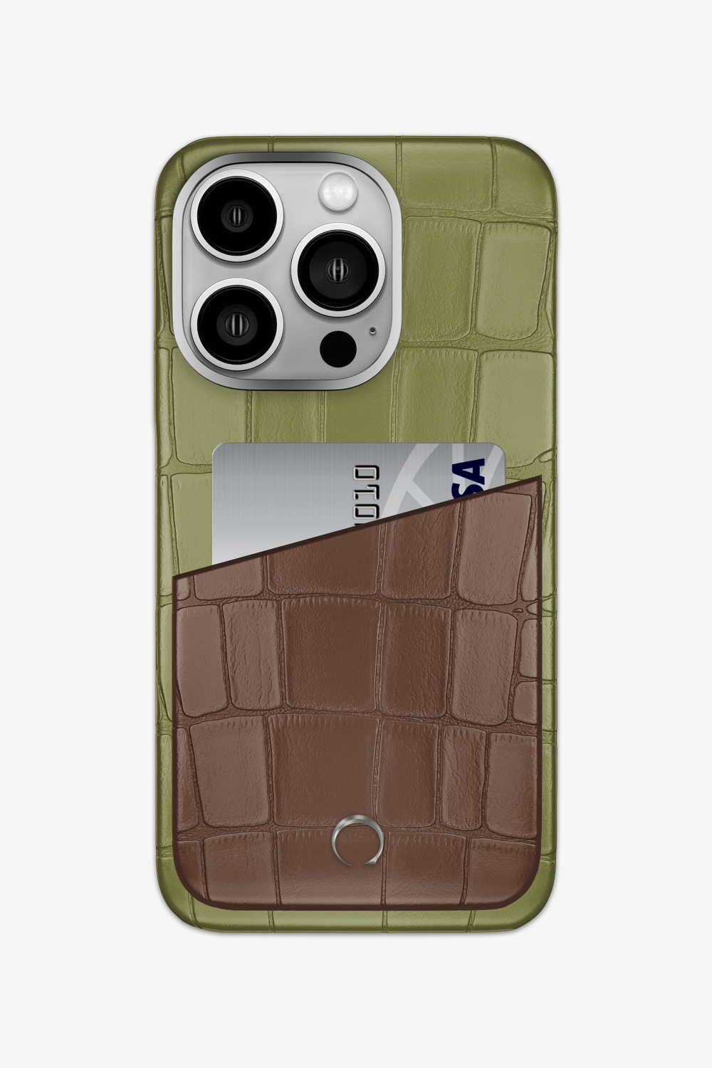 Alligator Pocket Case for iPhone 16 Pro - Khaki / Cocoa - zollofrance