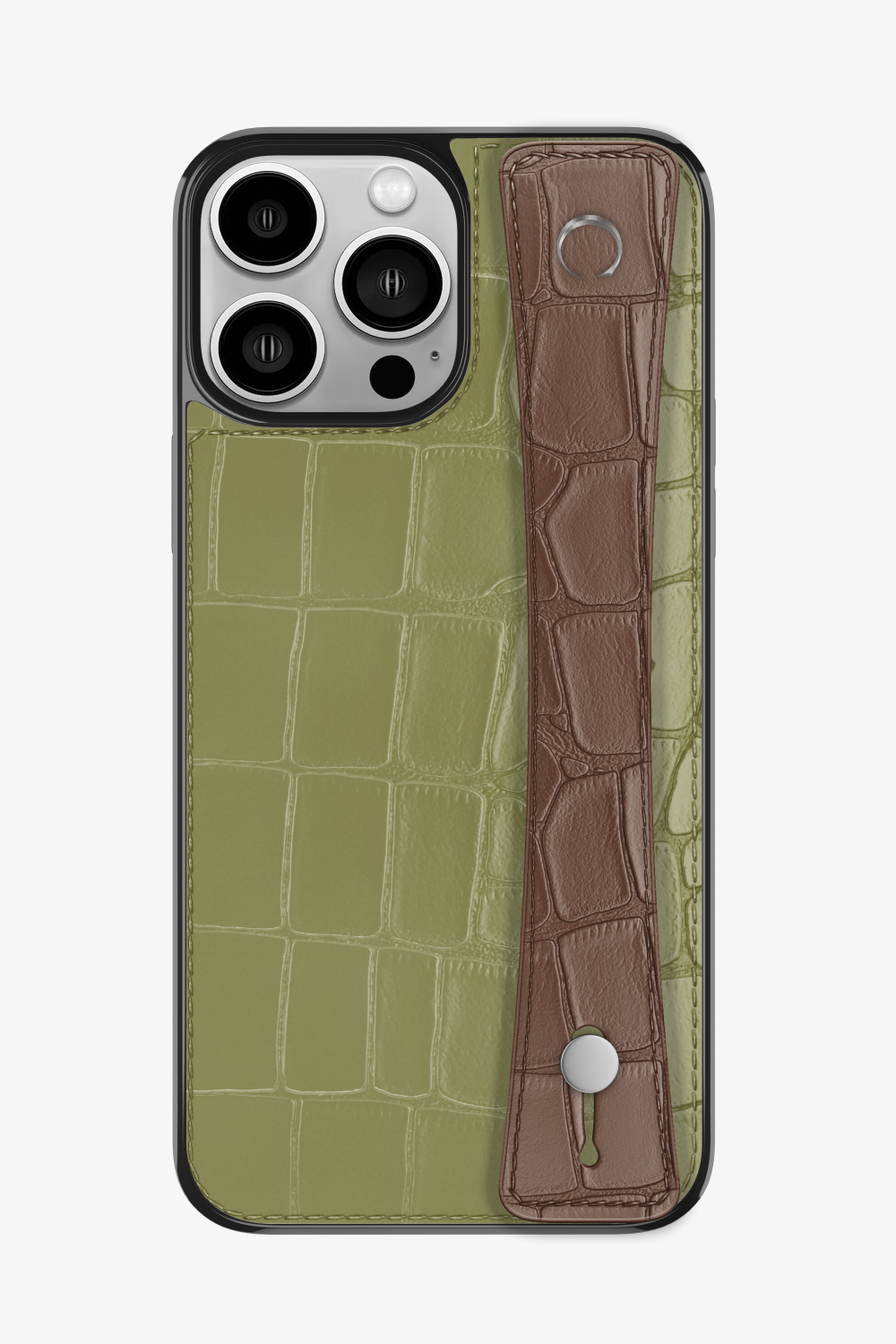 Alligator Sports Strap Case for iPhone 16 Pro Max - Khaki / Cocoa - zollofrance