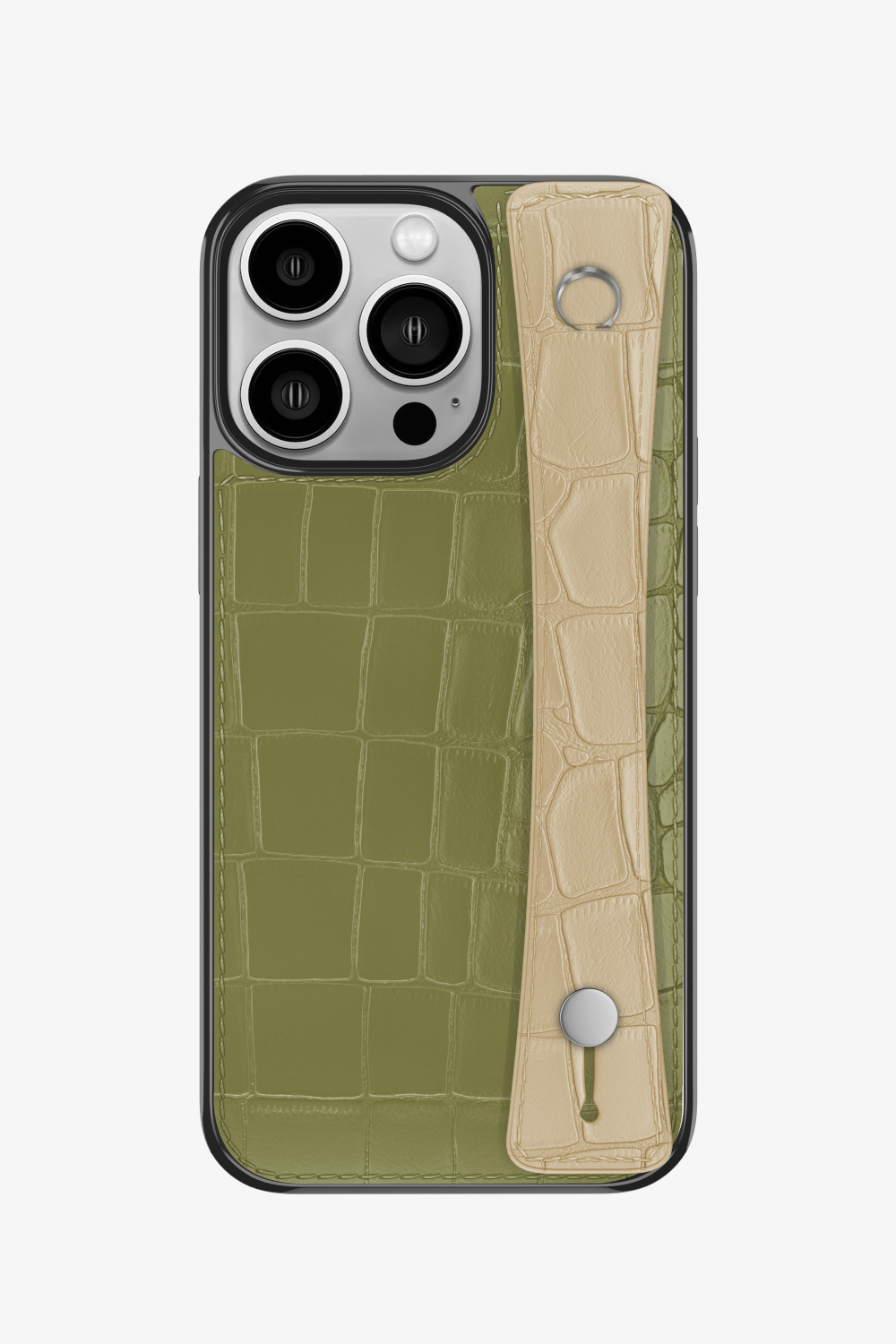 Alligator Sports Strap Case for iPhone 16 Pro - Khaki / Vanilla - zollofrance