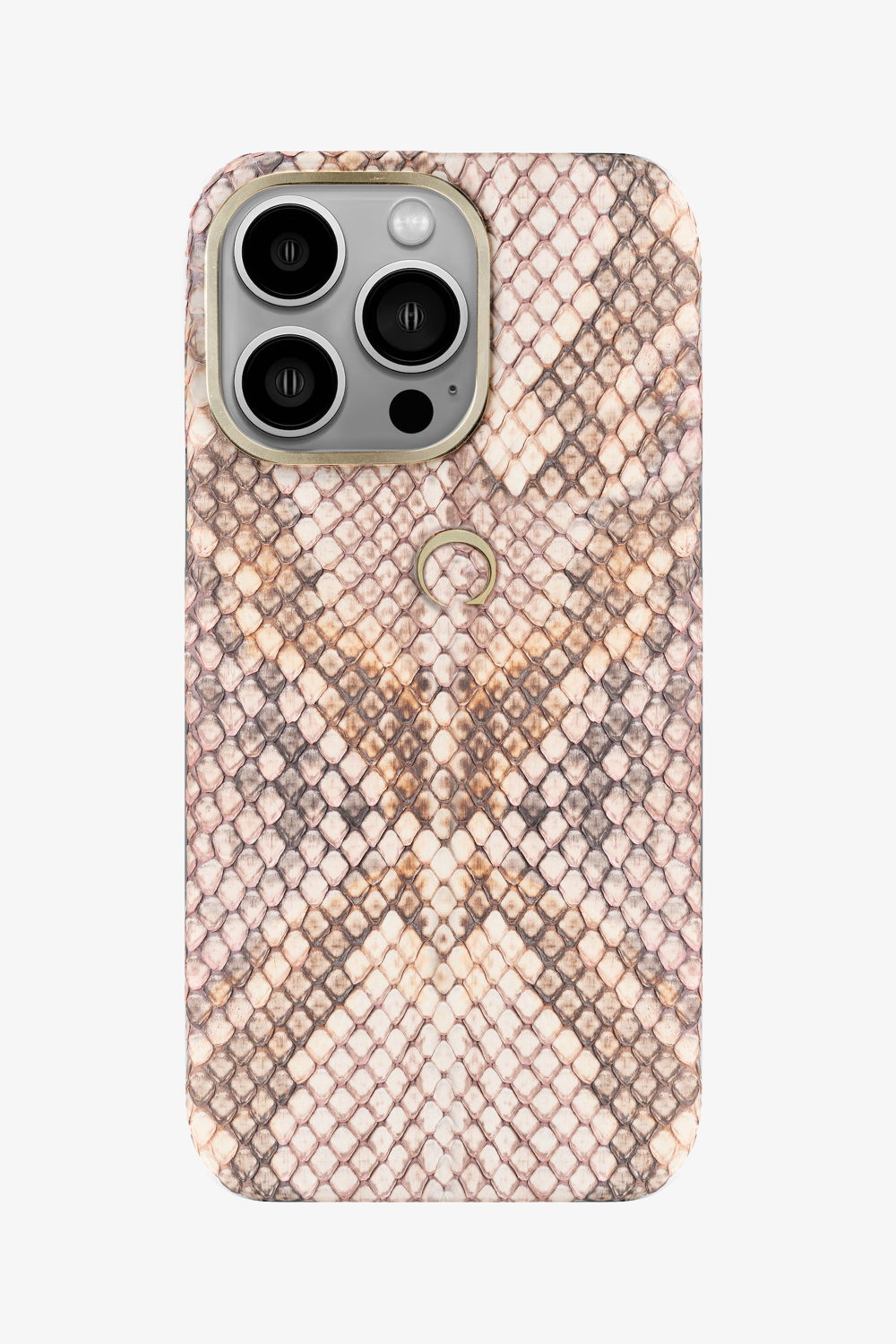 Pink Matte Python Case for iPhone 15 Series - 15 Pro / Gold - zollofrance