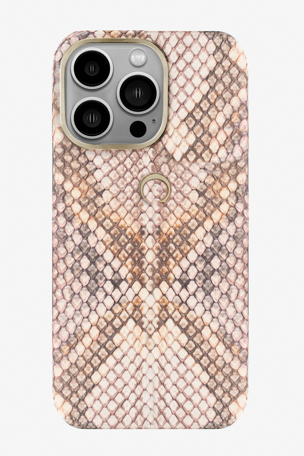 Pink Matte Python Case for iPhone 16 Series - 16 Pro Max / Gold - zollofrance