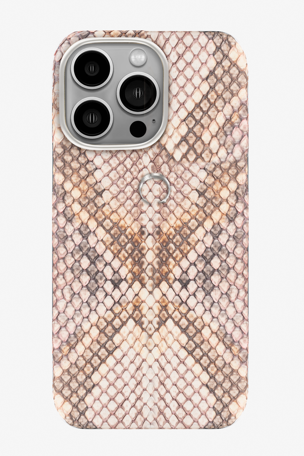 Pink Matte Python Case for iPhone 16 Series - 16 Pro Max / Stainless Steel - zollofrance