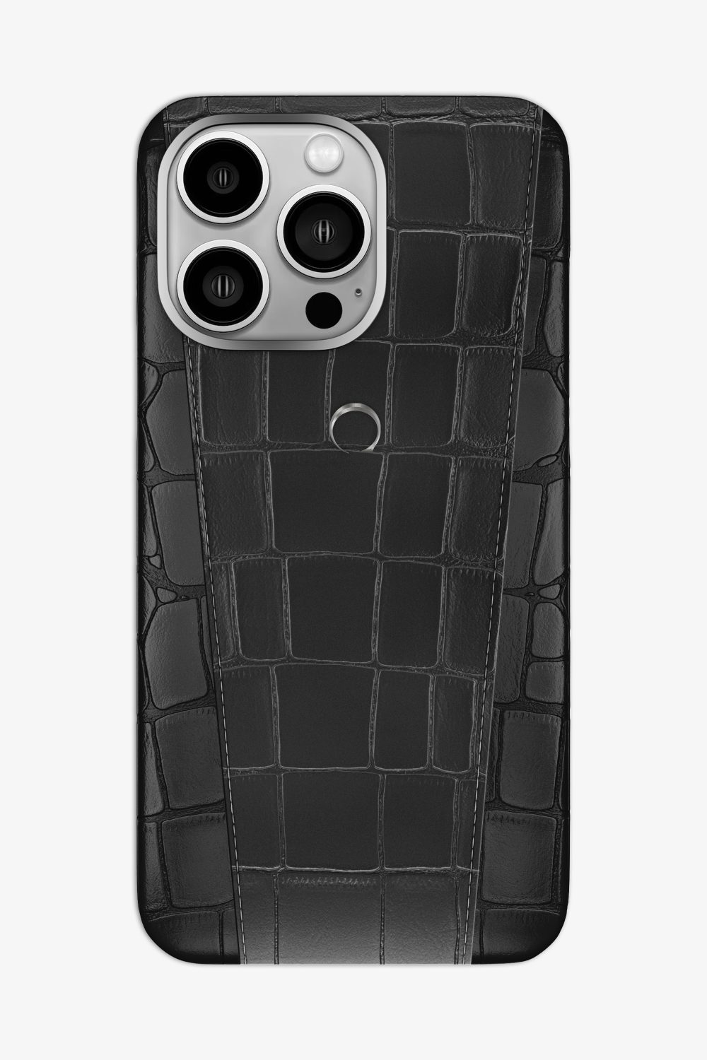 Two-tone Alligator Case for iPhone 16 Pro Max - Black / Black - zollofrance