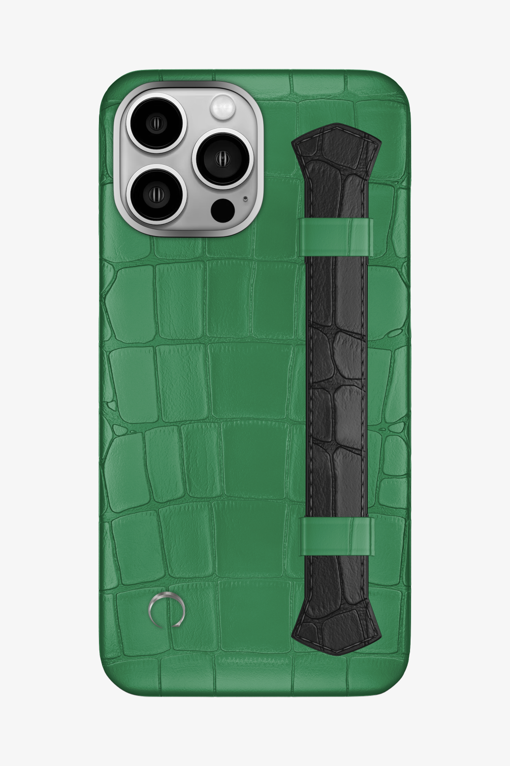 Double Headed Alligator Strap Case for iPhone 16 Pro Max - Green Emerald / Black - zollofrance