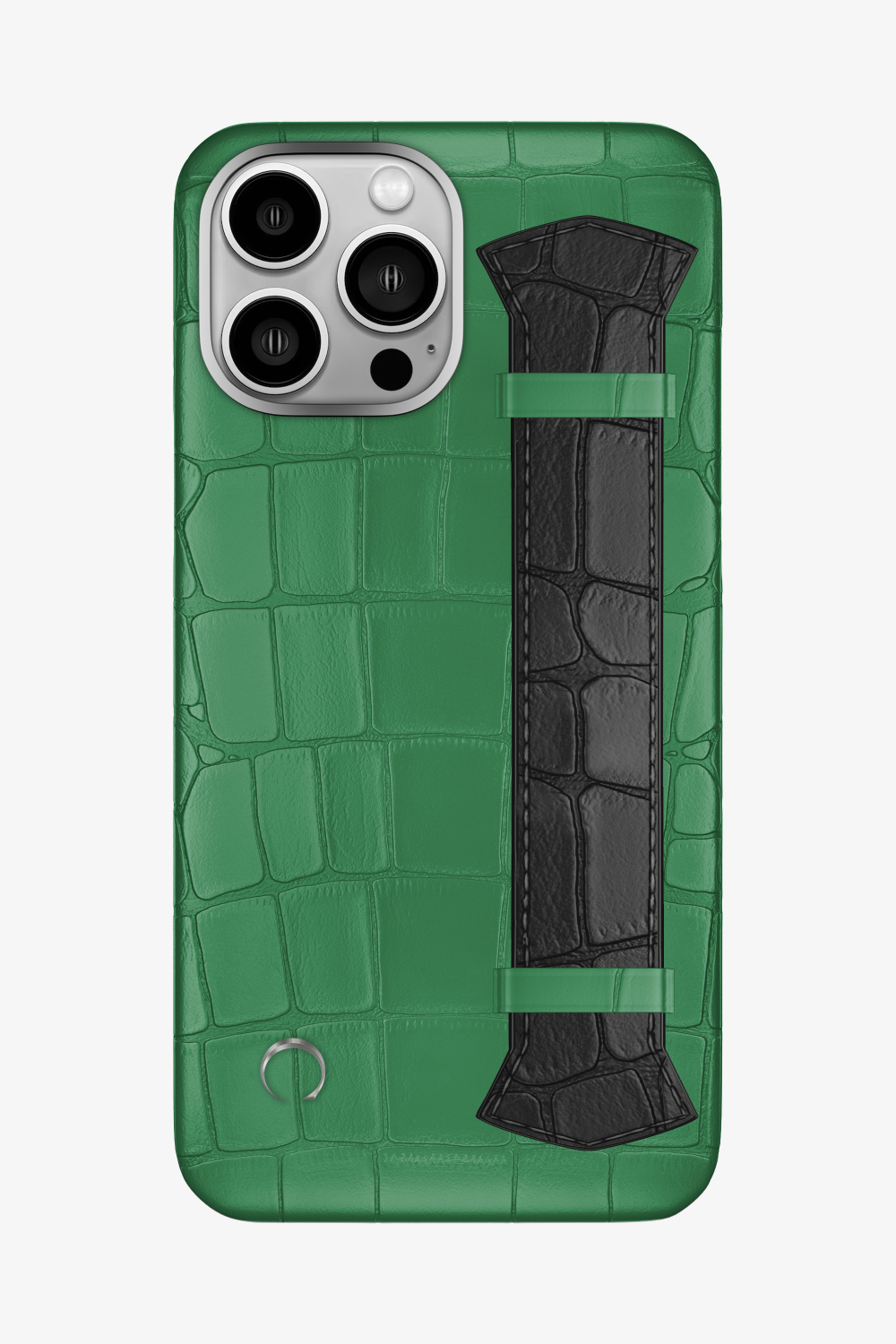 Majestic Alligator Strap Case for iPhone 16 Pro Max - Green Emerald / Black - zollofrance