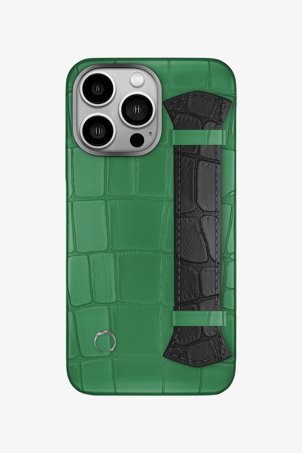 Majestic Alligator Strap Case for iPhone 16 Pro - Green Emerald / Black - zollofrance