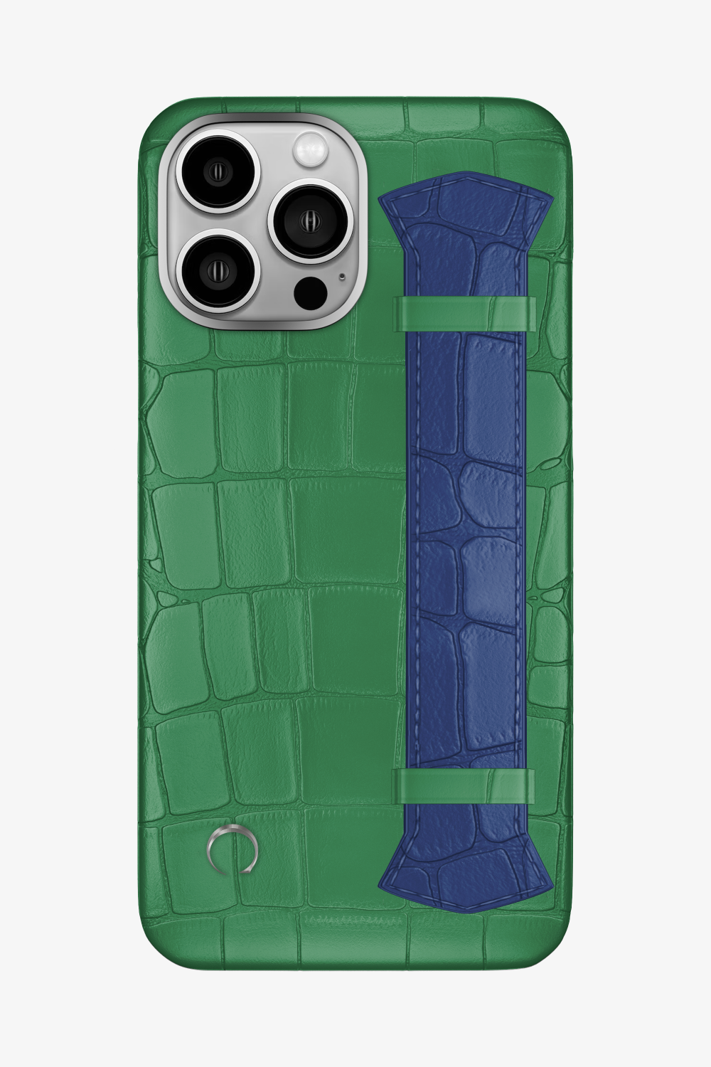 Majestic Alligator Strap Case for iPhone 16 Pro Max - Green Emerald / Navy Blue - zollofrance