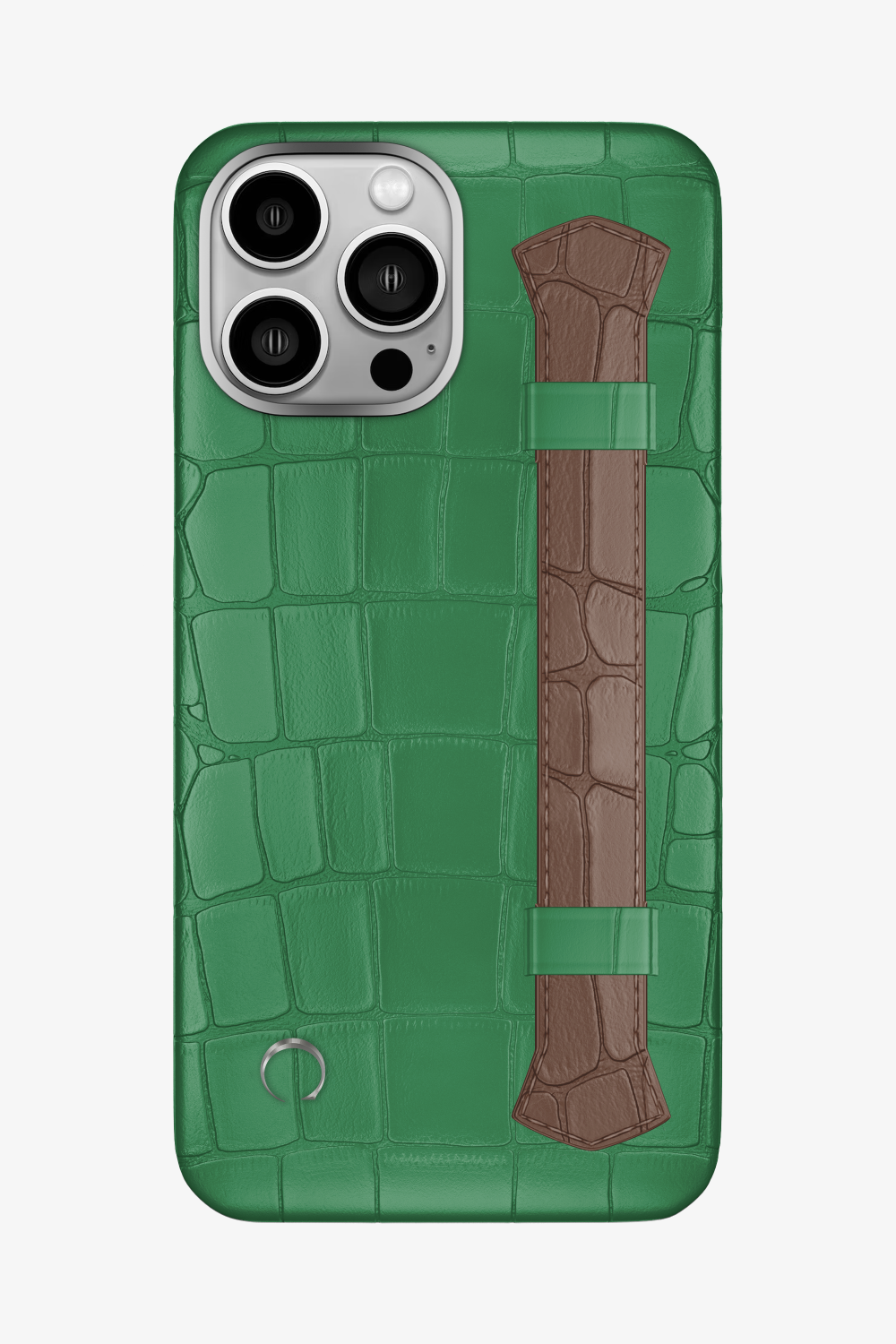 Double Headed Alligator Strap Case for iPhone 16 Pro Max - Green Emerald / Cocoa - zollofrance