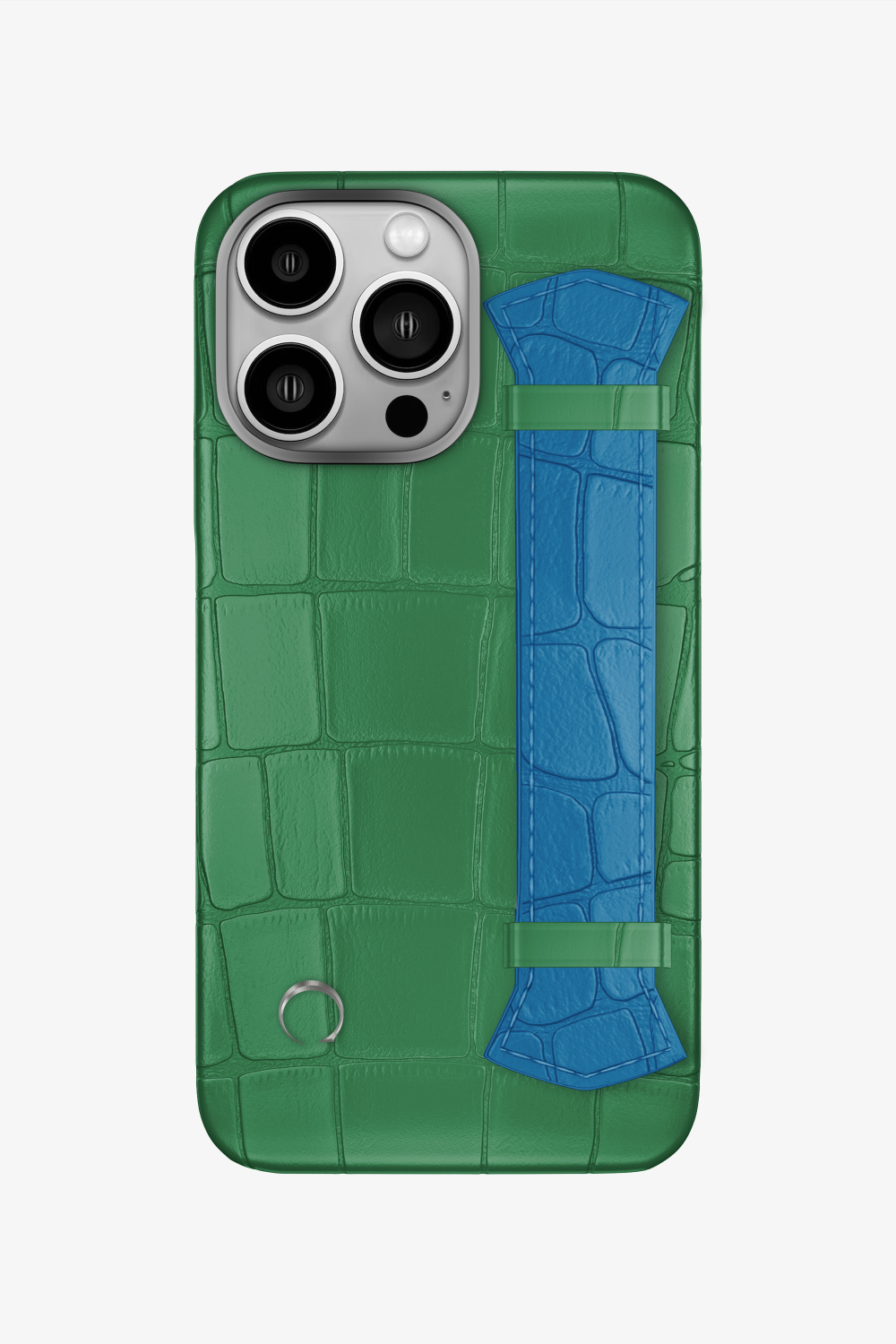 Majestic Alligator Strap Case for iPhone 16 Pro - Green Emerald / Blue Lagoon - zollofrance