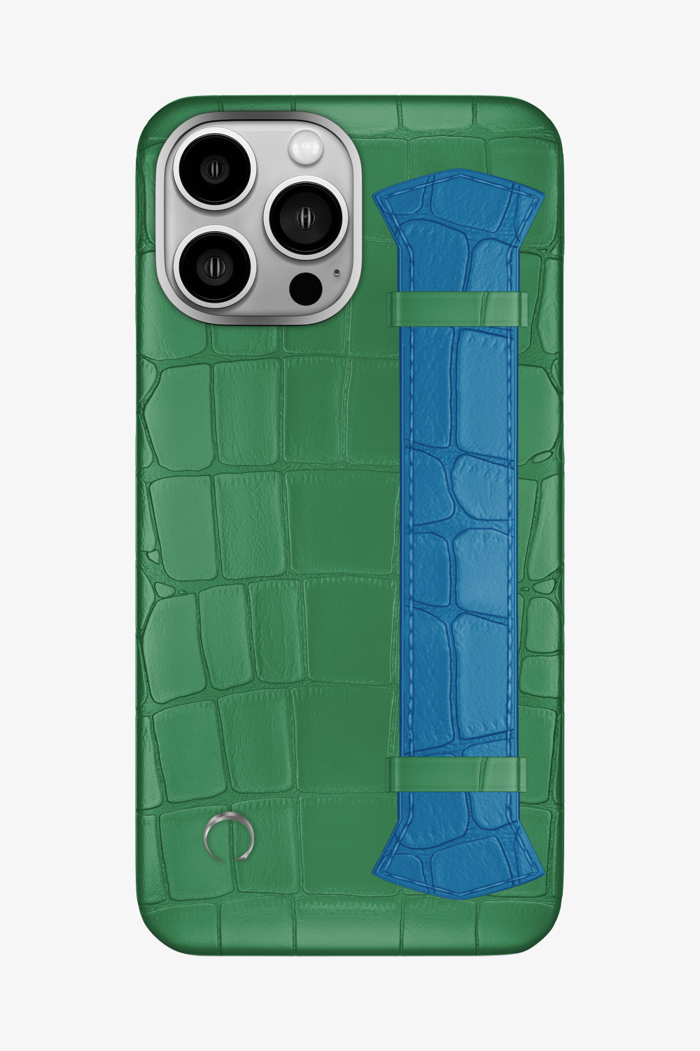 Majestic Alligator Strap Case for iPhone 16 Pro Max - Green Emerald / Blue Lagoon - zollofrance