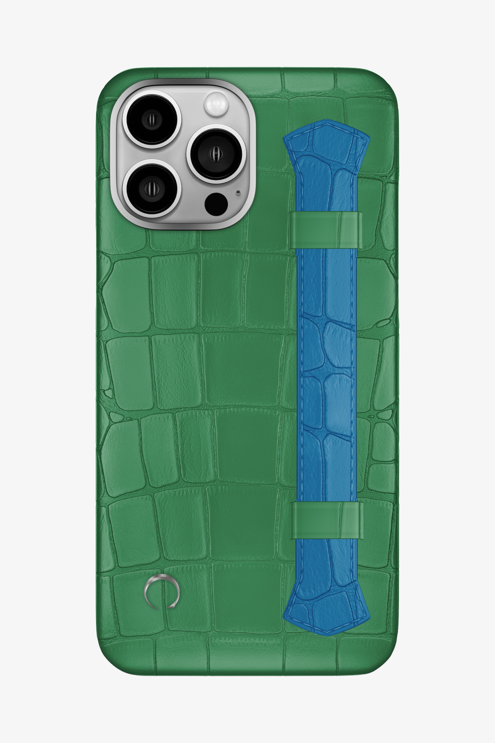 Double Headed Alligator Strap Case for iPhone 16 Pro Max - Green Emerald / Blue Lagoon - zollofrance