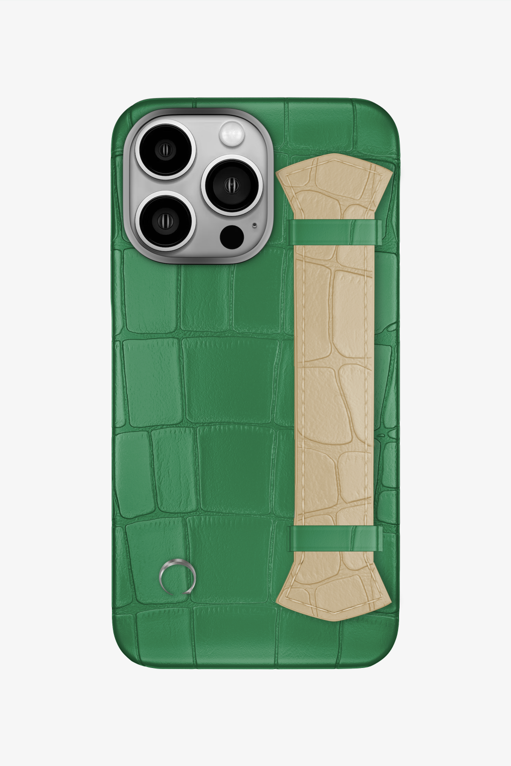 Majestic Alligator Strap Case for iPhone 16 Pro - Green Emerald / Vanilla - zollofrance