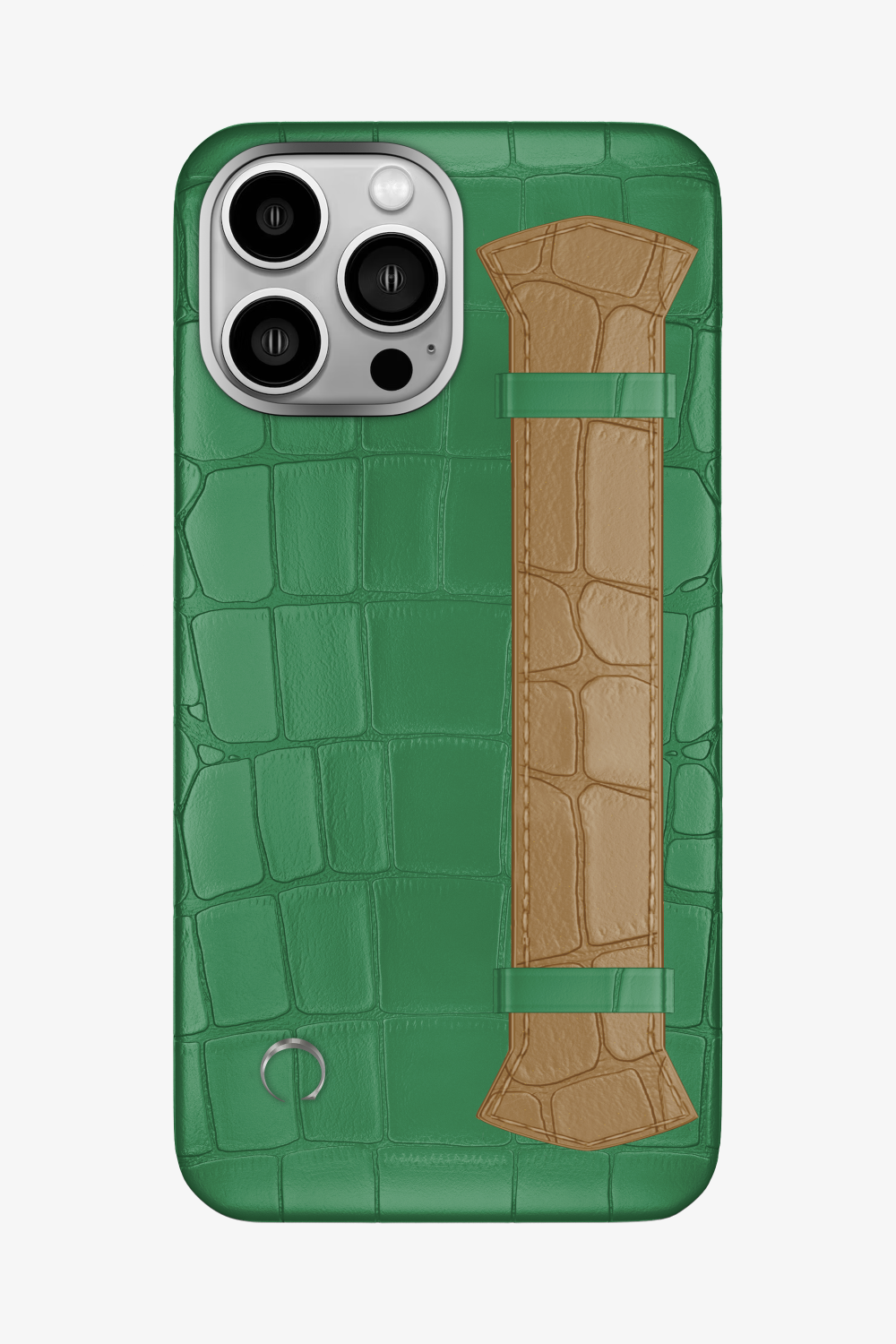 Majestic Alligator Strap Case for iPhone 16 Pro Max - Green Emerald / Latte - zollofrance