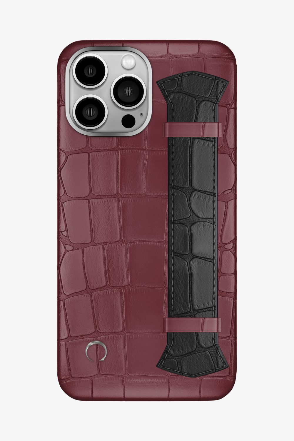 Majestic Alligator Strap Case for iPhone 16 Pro Max - Burgundy / Black - zollofrance