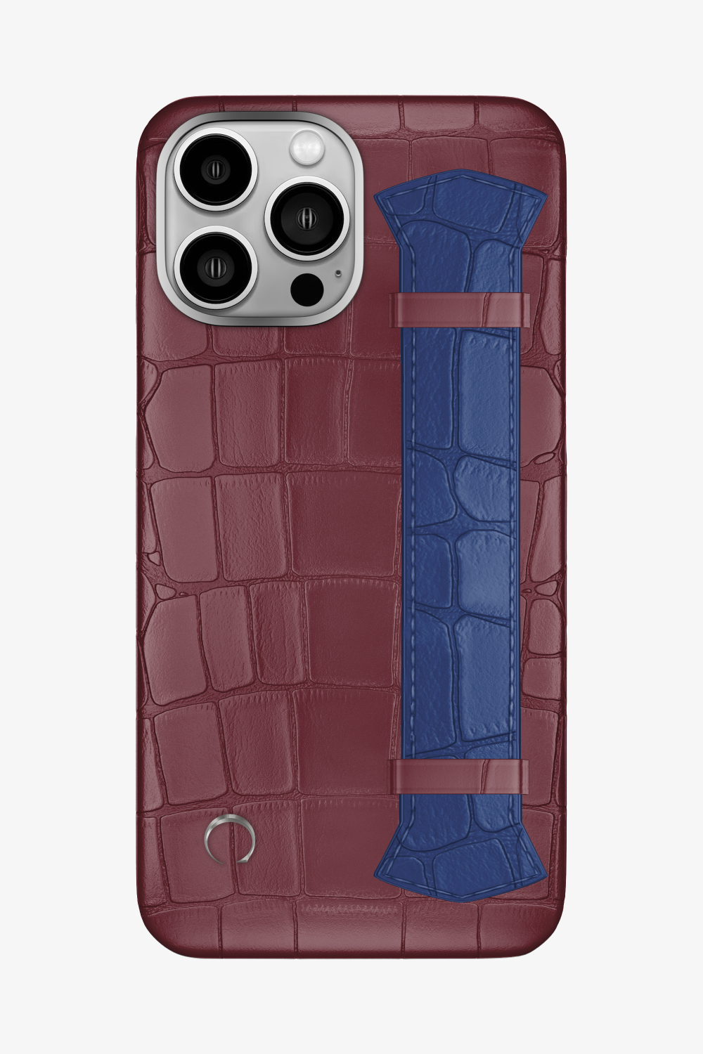 Majestic Alligator Strap Case for iPhone 16 Pro Max - Burgundy / Navy Blue - zollofrance