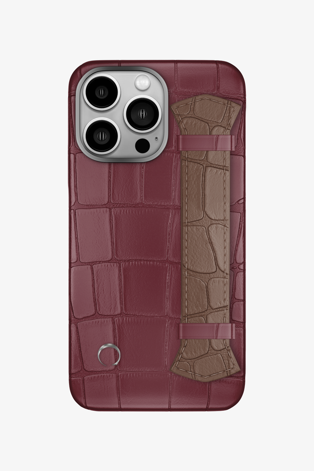 Majestic Alligator Strap Case for iPhone 16 Pro - Burgundy / Cocoa - zollofrance