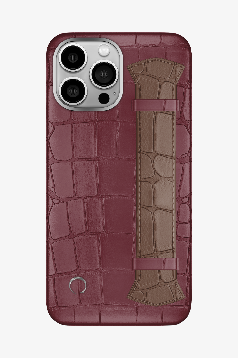 Majestic Alligator Strap Case for iPhone 16 Pro Max - Burgundy / Cocoa - zollofrance