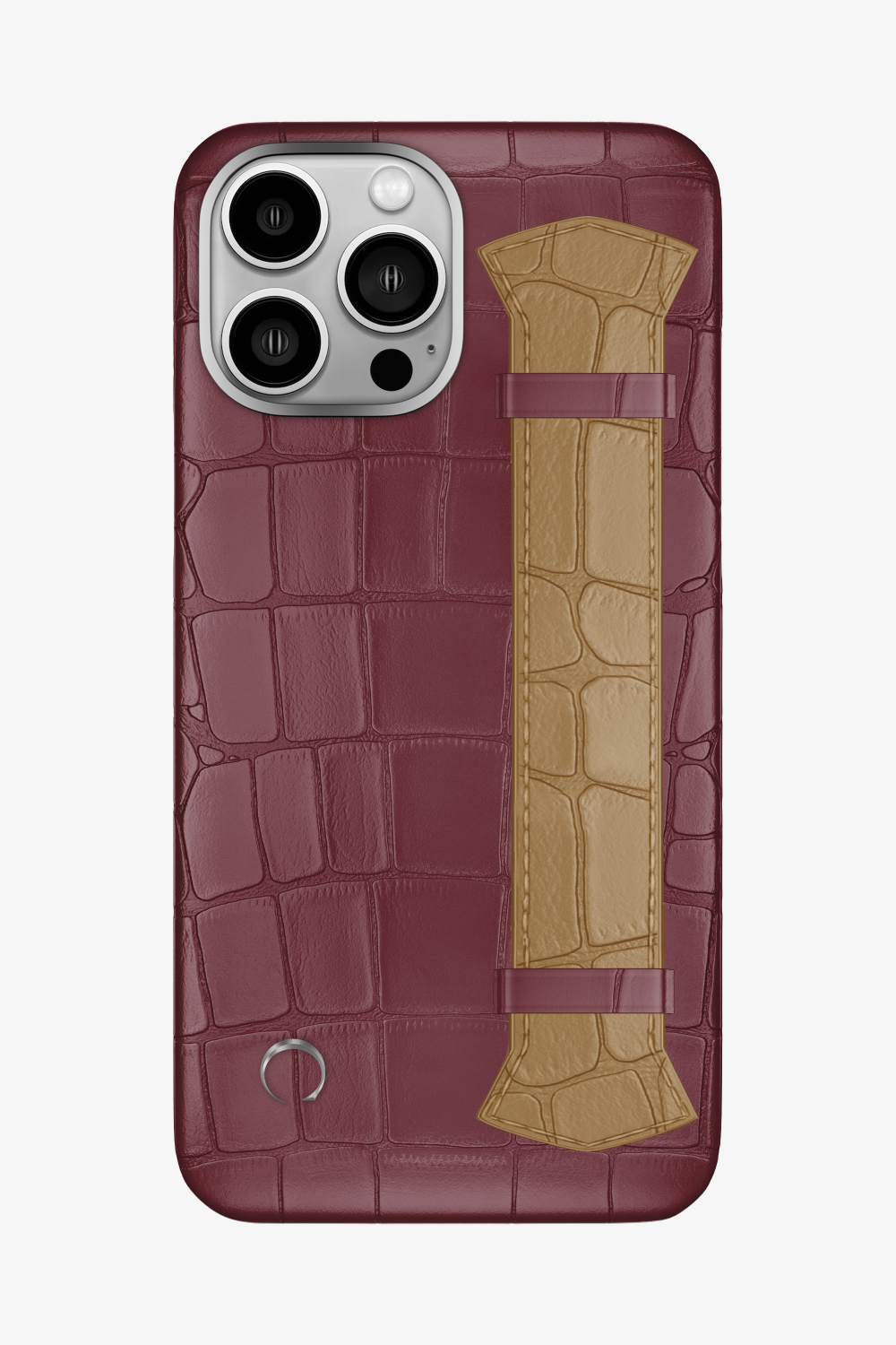 Majestic Alligator Strap Case for iPhone 16 Pro Max - Burgundy / Latte - zollofrance