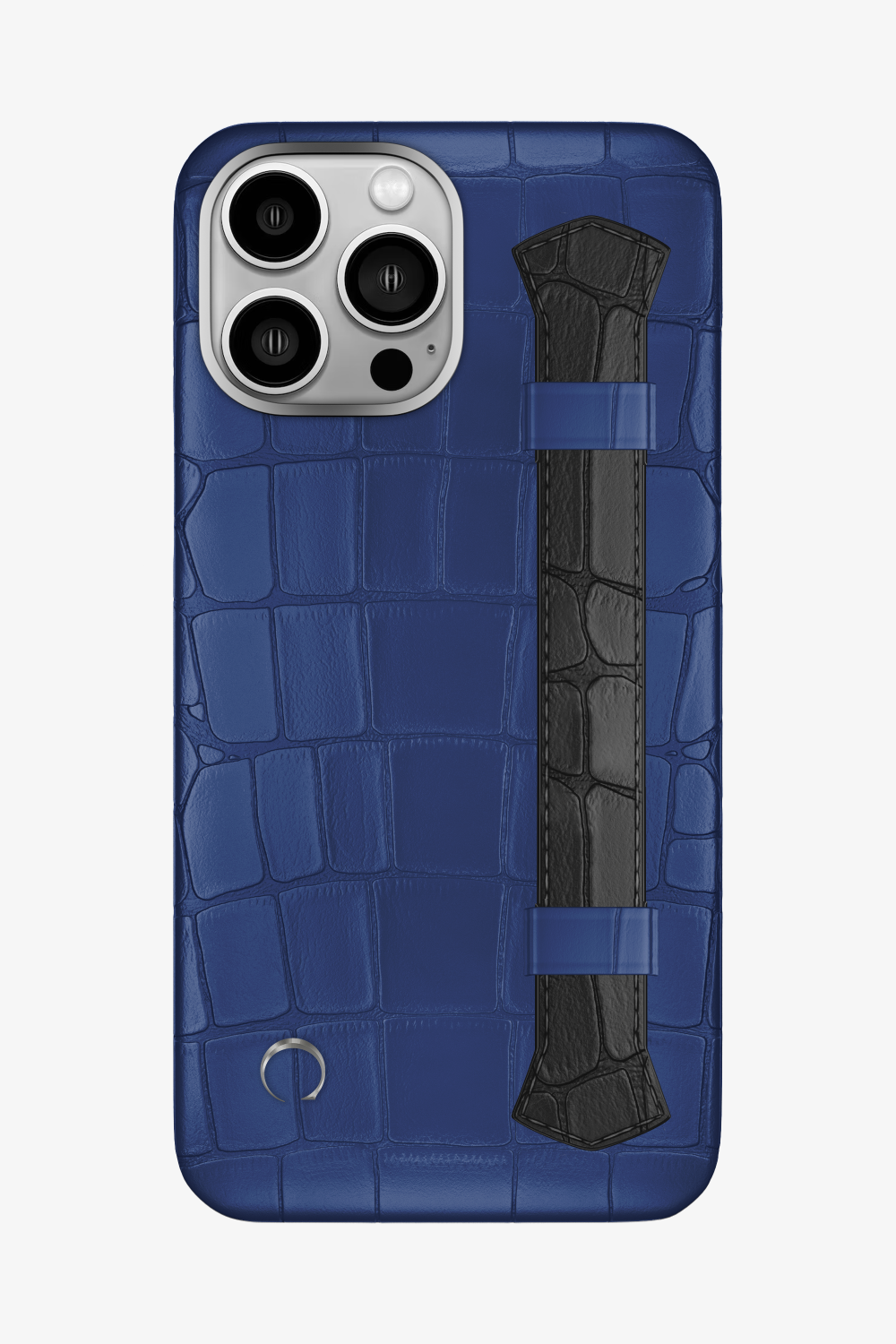 Double Headed Alligator Strap Case for iPhone 16 Pro Max - Navy Blue / Black - zollofrance