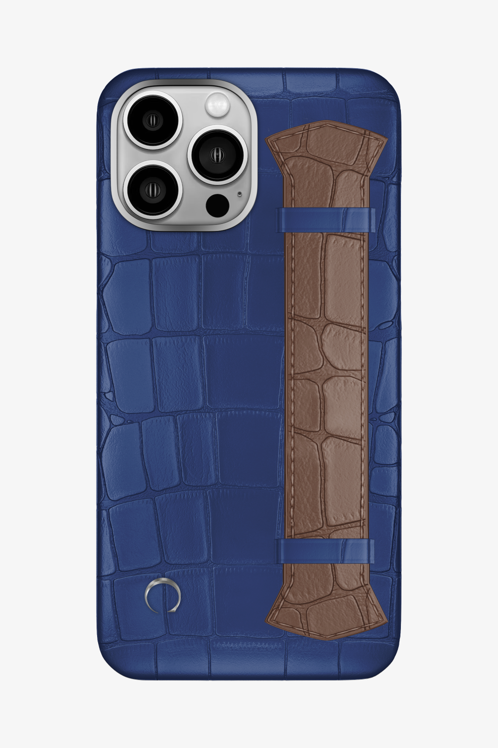 Majestic Alligator Strap Case for iPhone 16 Pro Max - Navy Blue / Cocoa - zollofrance