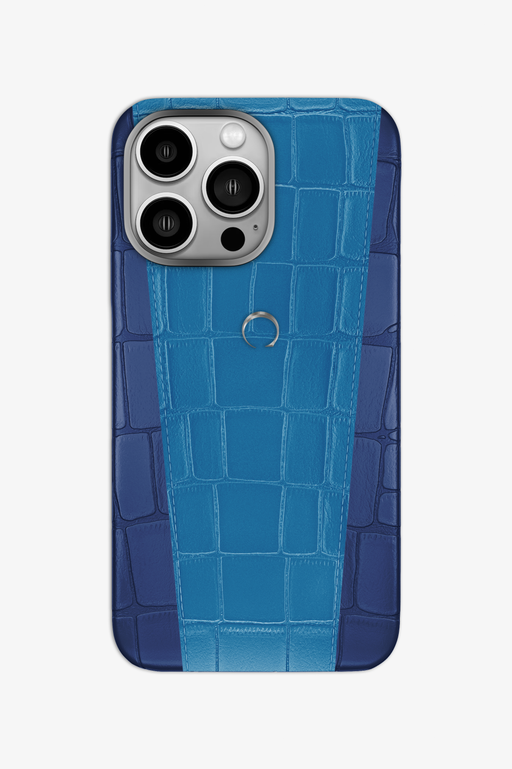 Two-tone Alligator Case for iPhone 16 Pro - Navy Blue / Blue Lagoon - zollofrance