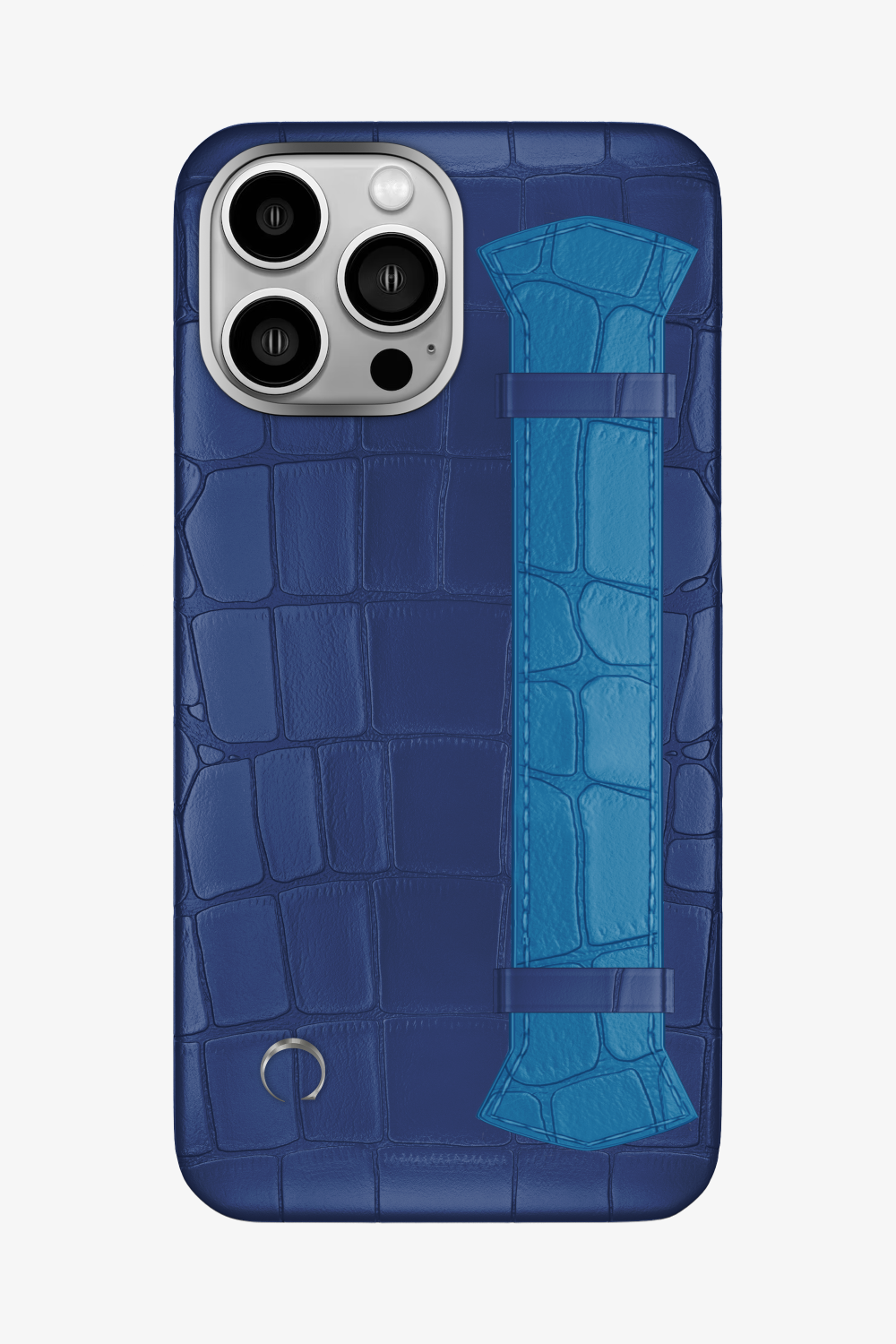 Majestic Alligator Strap Case for iPhone 16 Pro Max - Navy Blue / Blue Lagoon - zollofrance